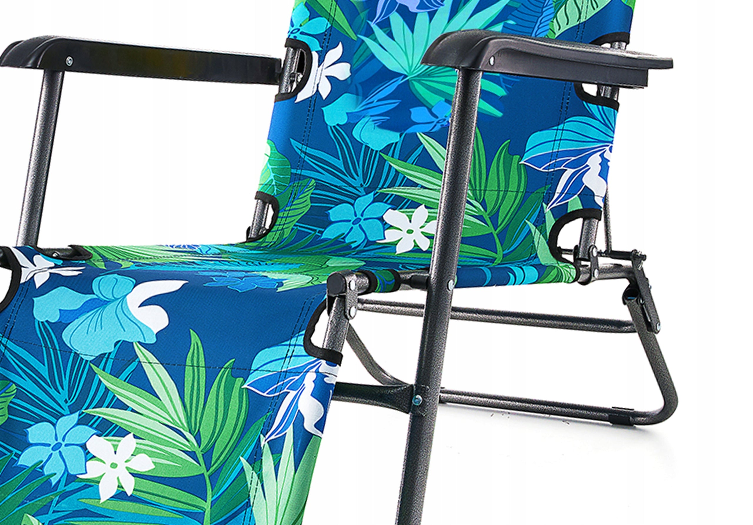BEACH CHAIR GARDEN CHAIR SOPRATO FOLDING HAWAIIAN FLOWERS 2IN1 GREEN Length (longer side) 85 cm