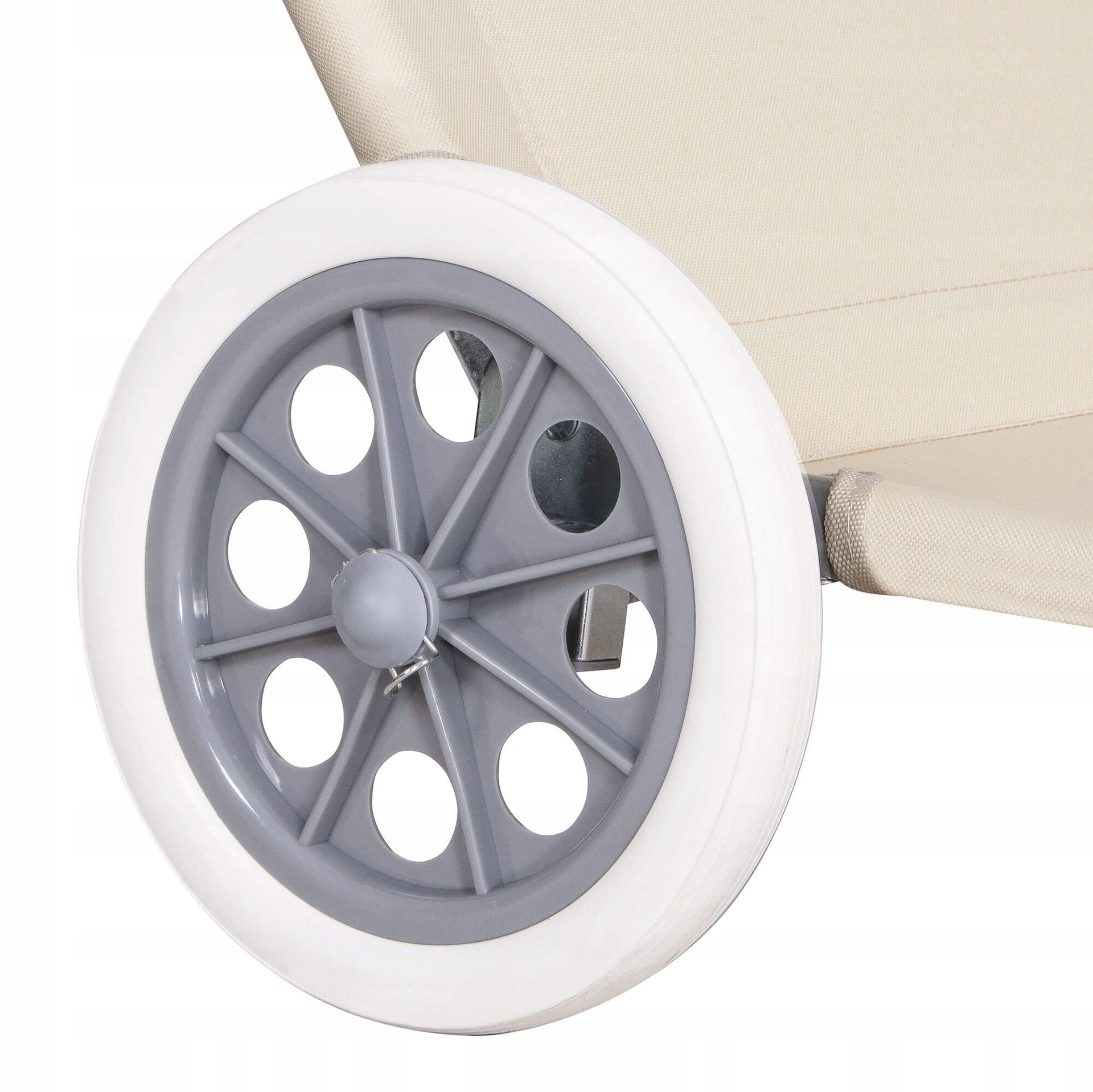BEACH CHAIR ON WHEELS GARDEN COUCH ADJUSTABLE CANOPY Frame material metal
