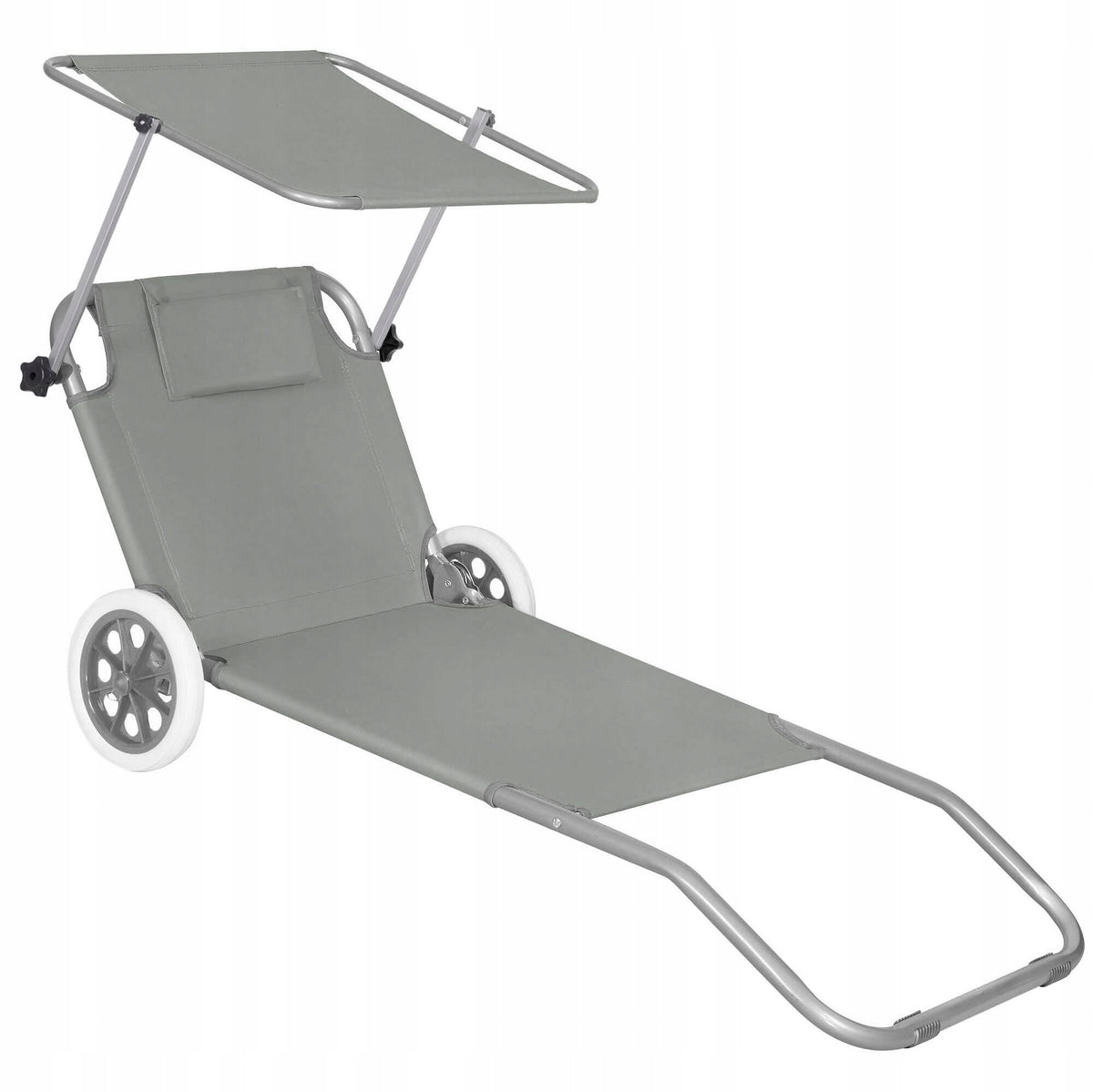 BEACH CHAIR ON WHEELS GARDEN COUCH ADJUSTABLE CANOPY Manufacturer code GC0042