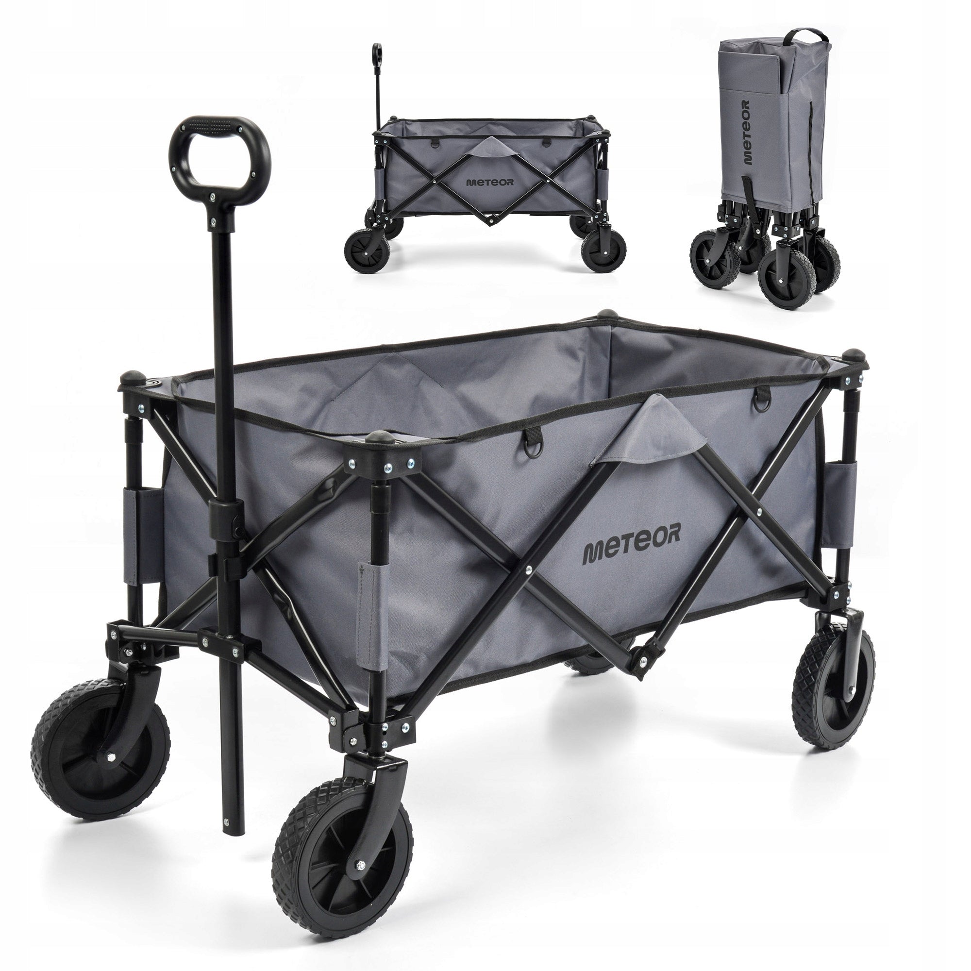 BEACH FOLDING TRANSPORT TROLLEY METEOR for shopping trip with cover Packaging status original
