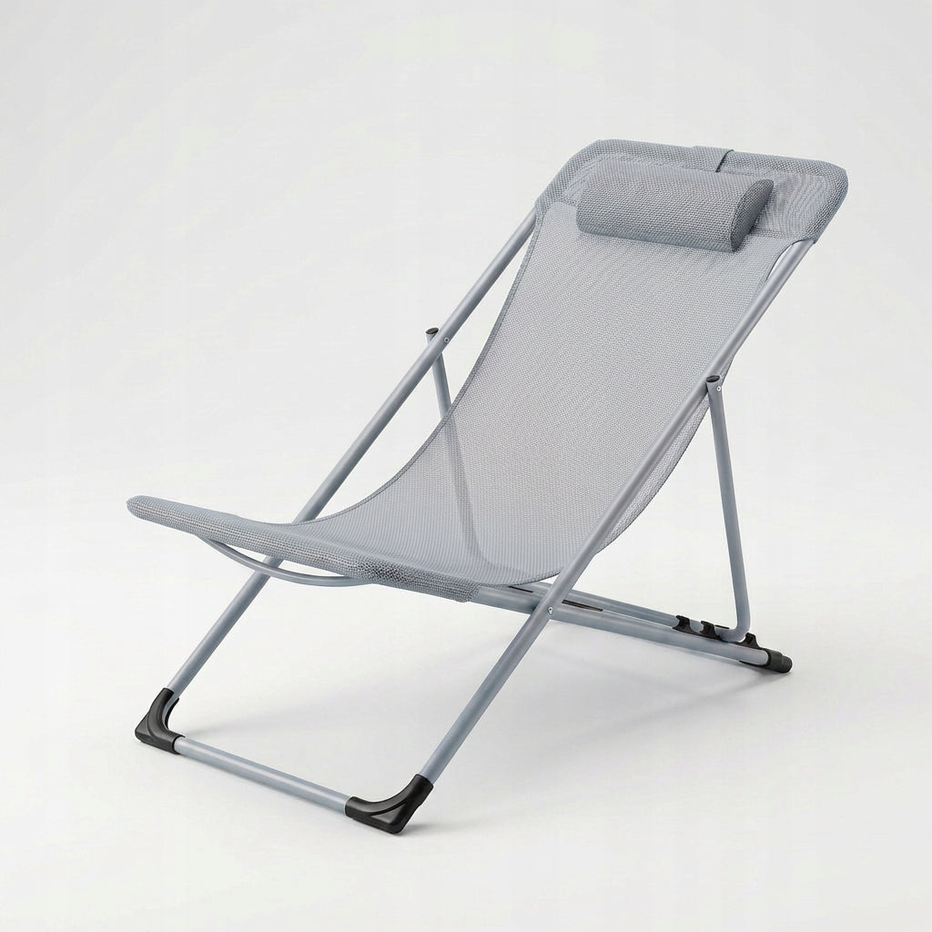 BEACH LOUNGER FOR BALCONY FOLDING ADJUSTABLE GREY LIGHT YS-31 Packaging status original