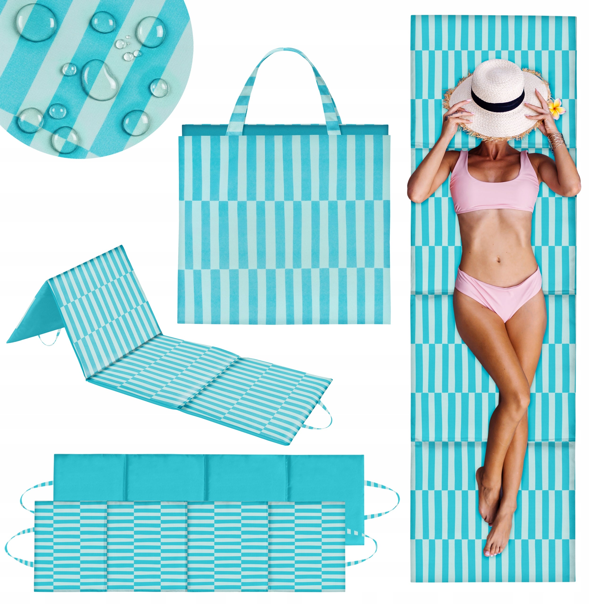 BEACH MAT FOR ROCK BEACHES THICK LARGE XXL FOLDING MAT 180x50 CM