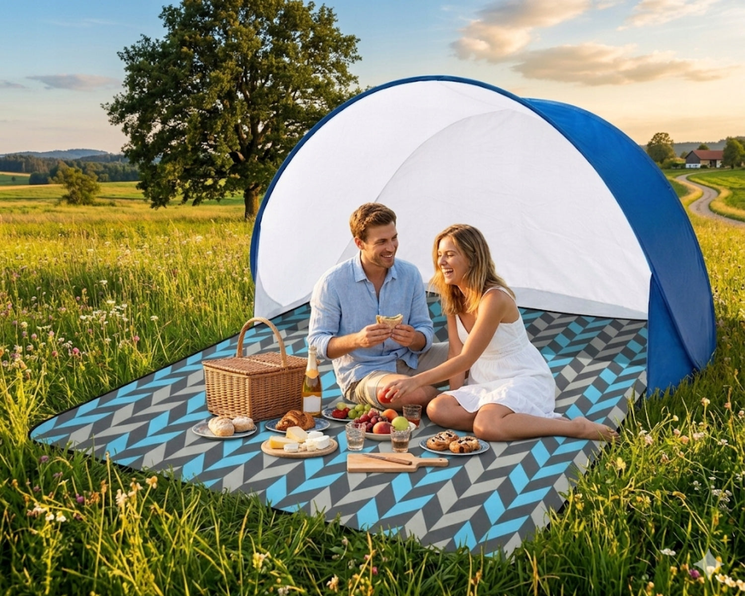 BEACH SET LARGE SELF-FOLDING BEACH TENT XXL 220x120cm + BLANKET Brand prodigy.cat