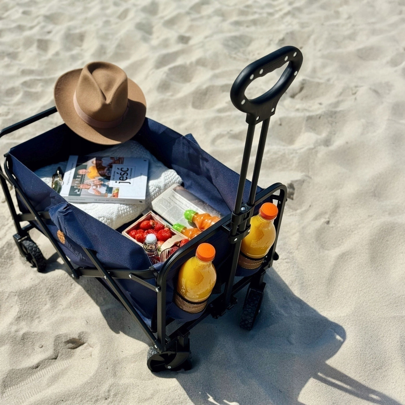 BEACH STROLLER TOURIST WITH HANDLE Transport FOLDING SHOPPING Tadar Packaging status original