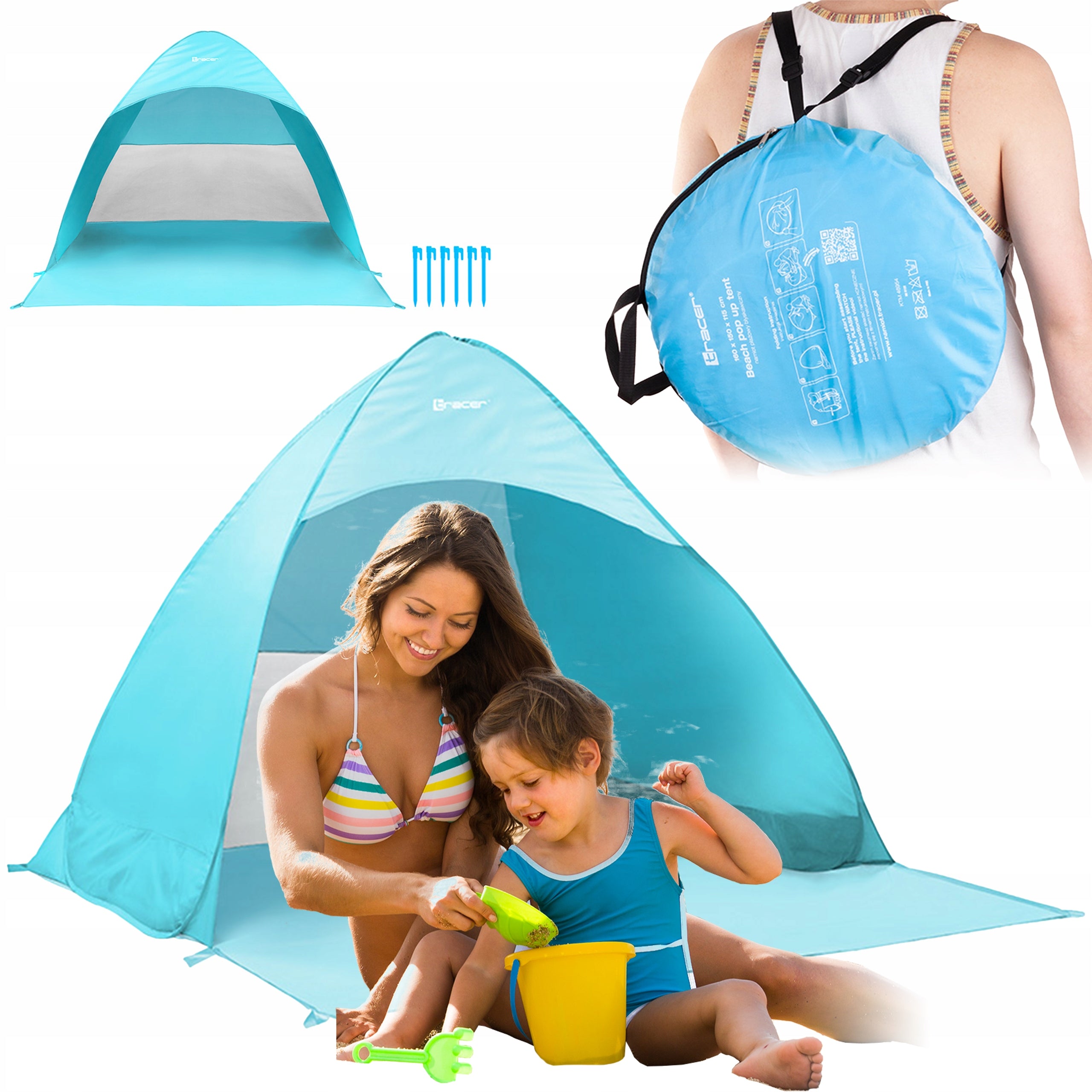 BEACH TENT GARDEN ROOF SCREEN FOR CHILDREN Color blue
