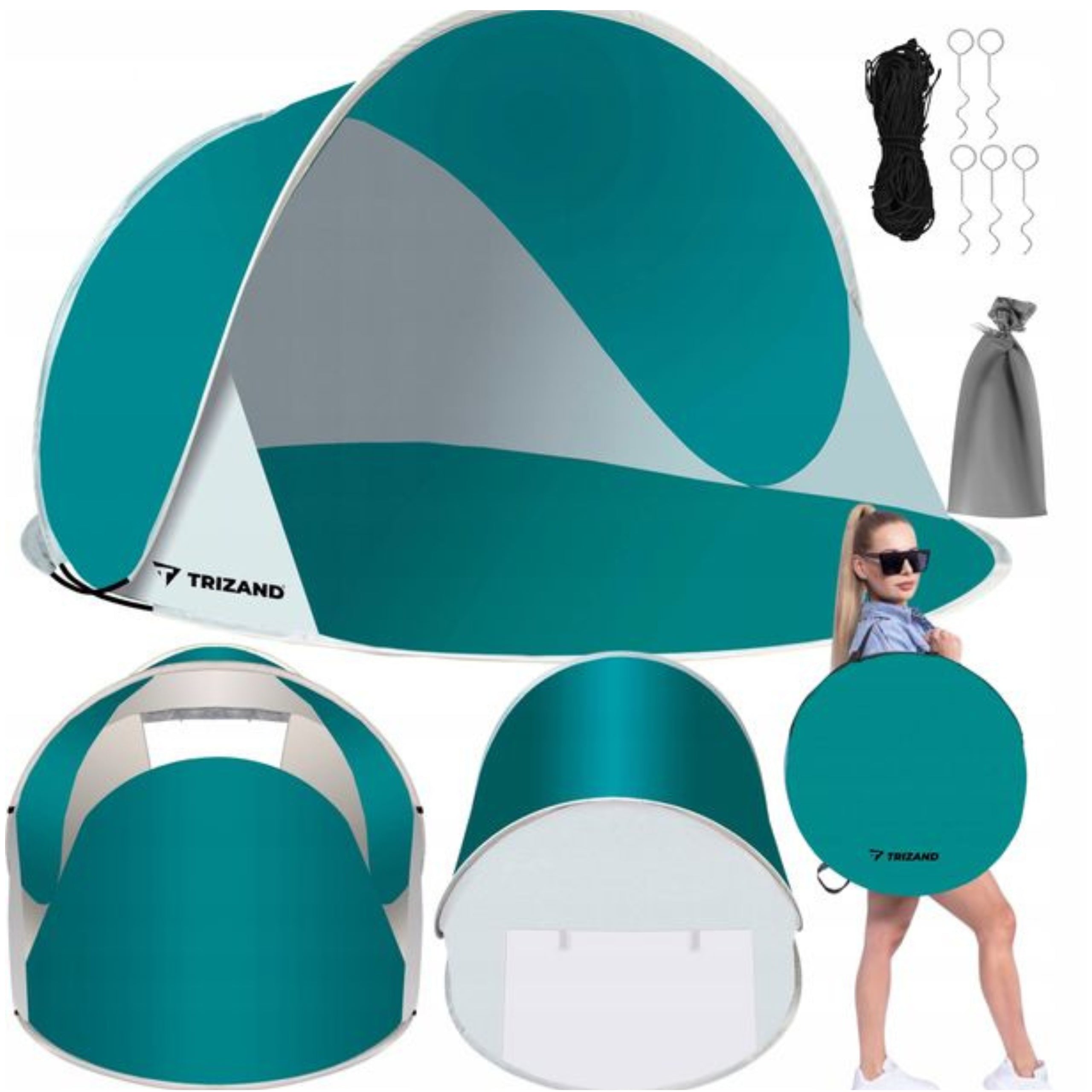 BEACH TENT SELF-FOLDING LARGE XXL SCREEN FOR BEACHES GARDEN PROTECTIVE UV