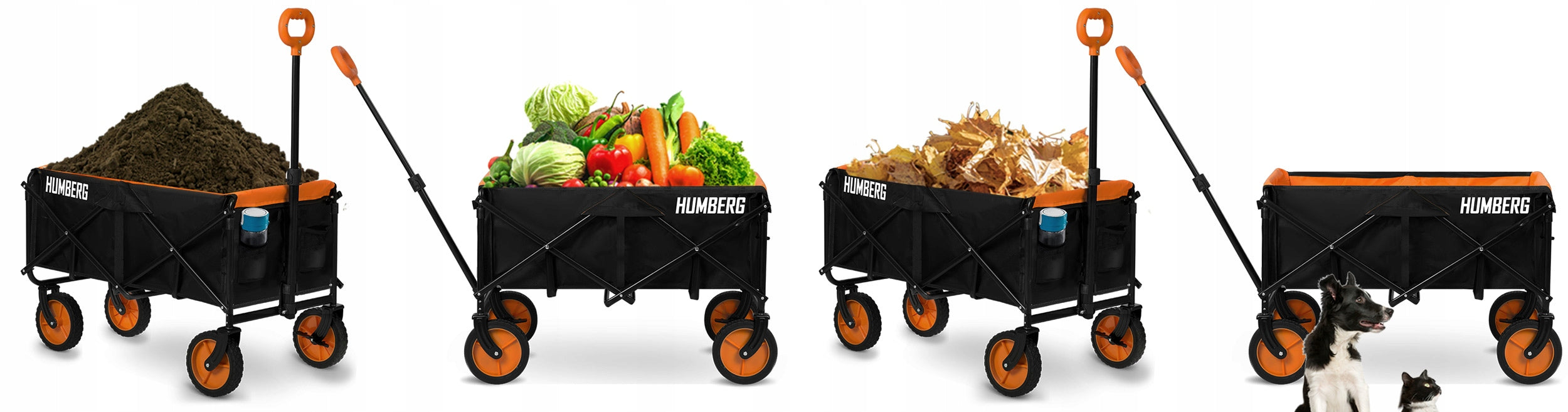 BEACH TRANSPORT TROLLEY FOLDING HIKING GARDEN 90kg HUMBERG Packaging status original