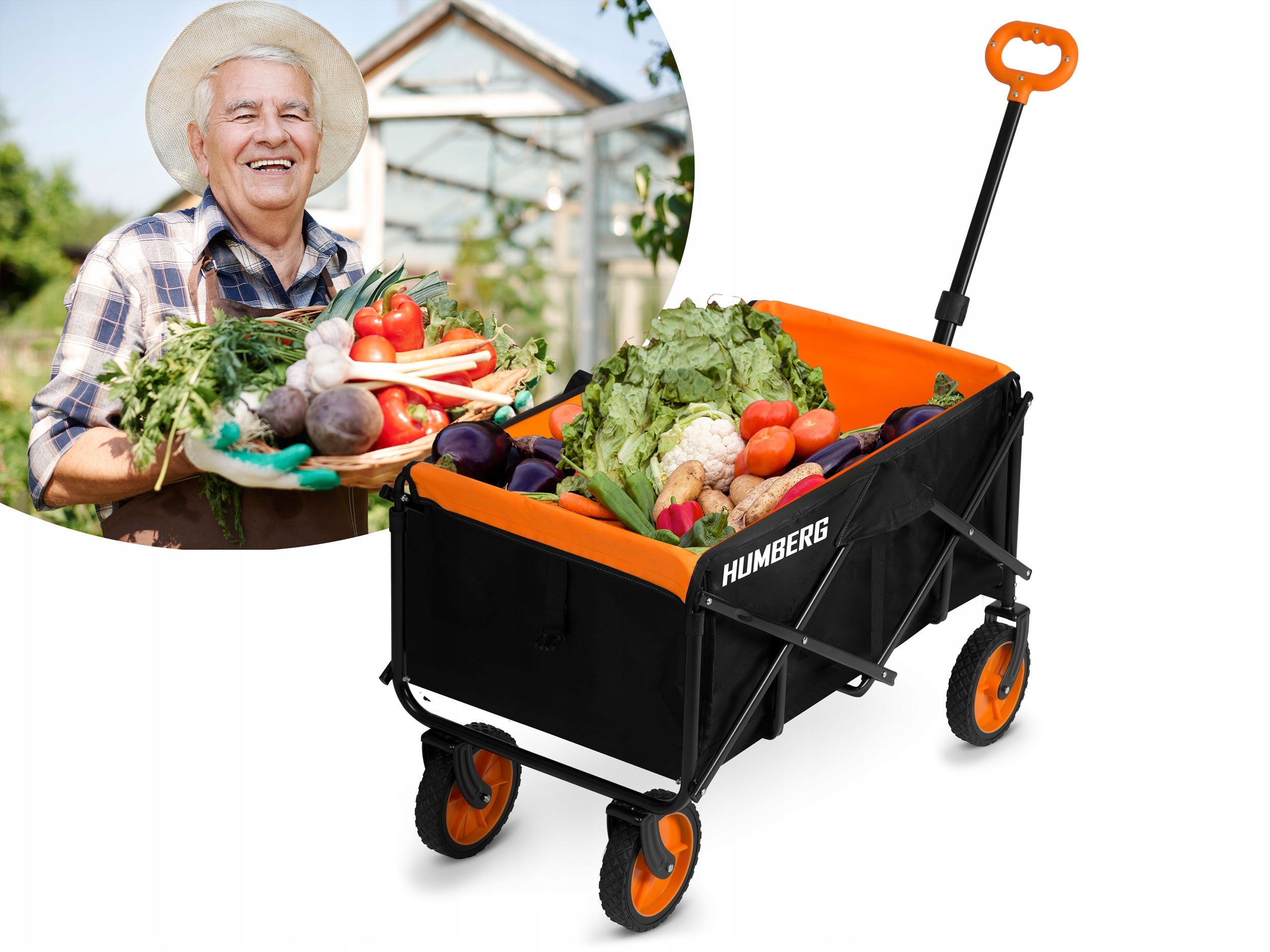 BEACH TRANSPORT TROLLEY FOLDING HIKING GARDEN 90kg HUMBERG Product weight with unit packaging 9 kg