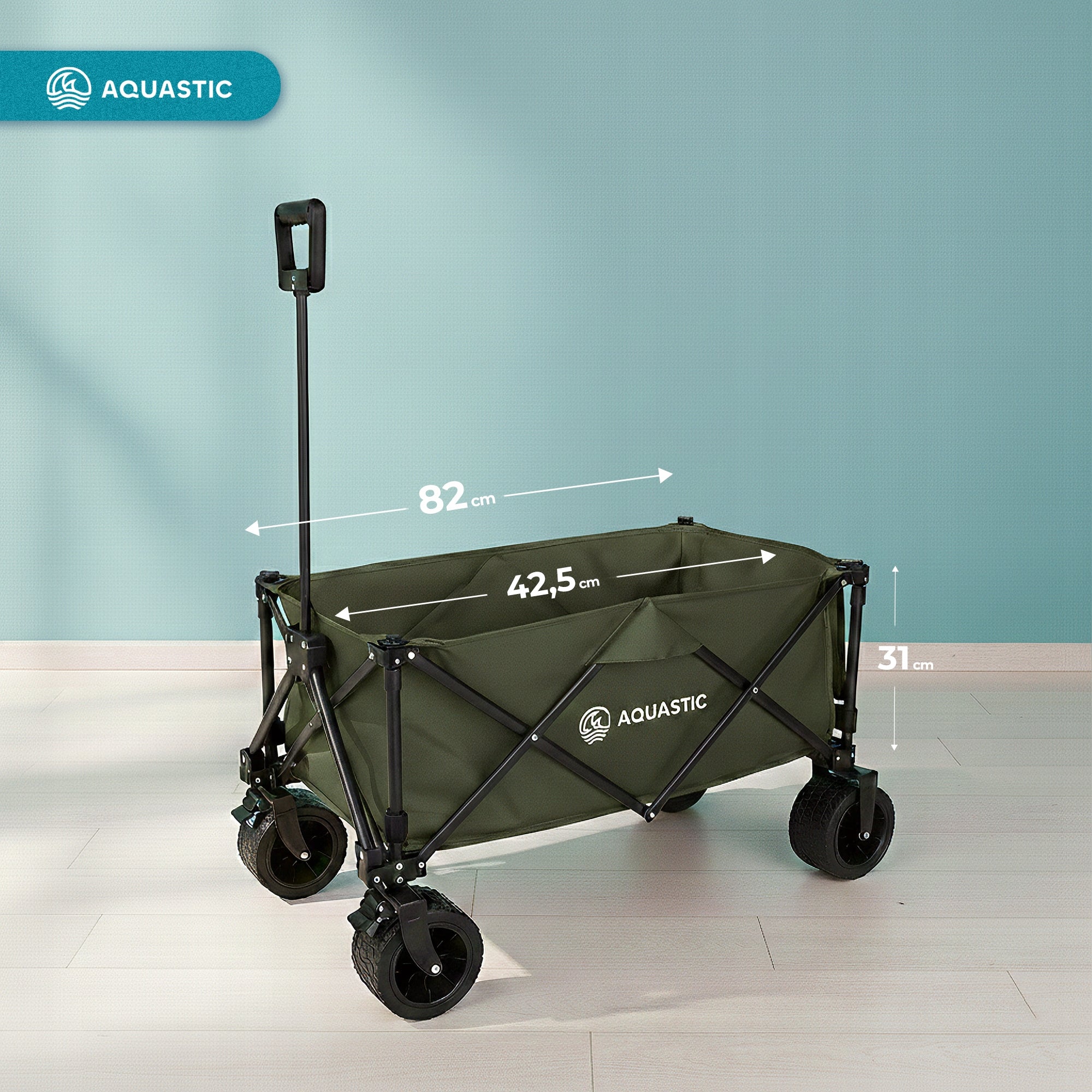 BEACH TROLLEY FOLDING GARDEN TOURIST 127L AQUASTIC CARO TRAILER Manufacturer code AQS-B4B190-GN