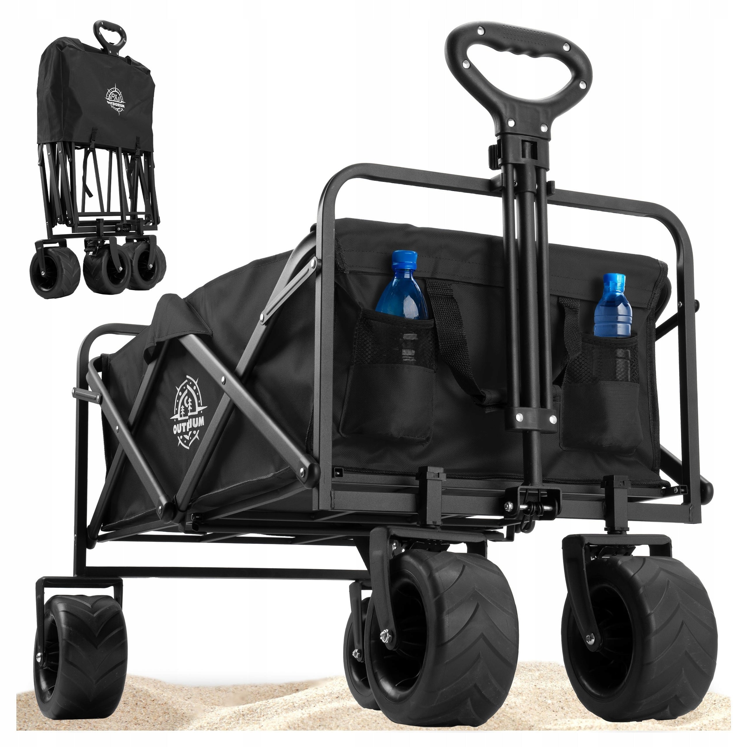 BEACH TROLLEY GARDEN TRANSPORT TOURIST FOLDING TO THE BEACH 4 WHEELS