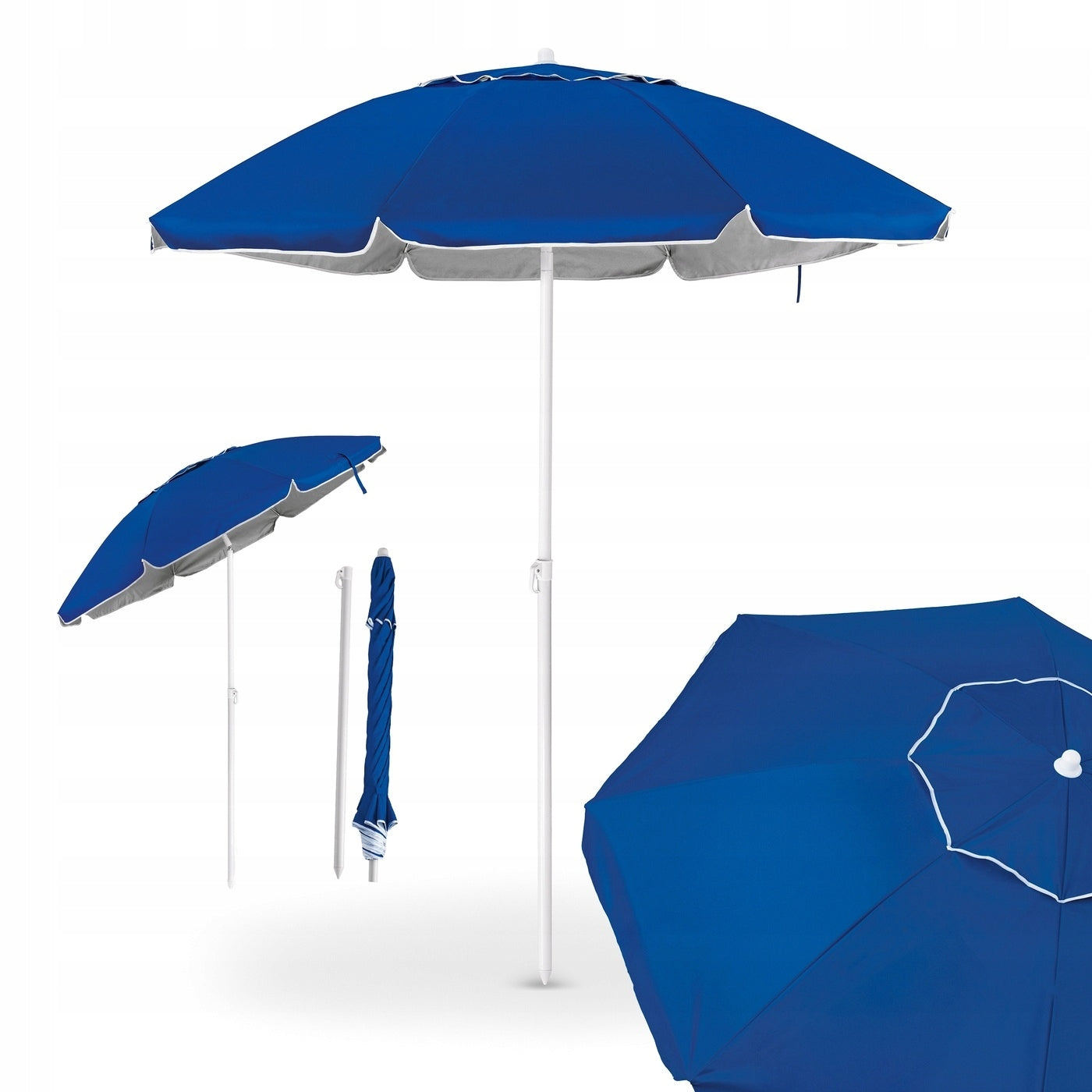 BEACH UMBRELLA Broken ADJUSTABLE for BALCONY Garden Tadar Blue 200 cm
