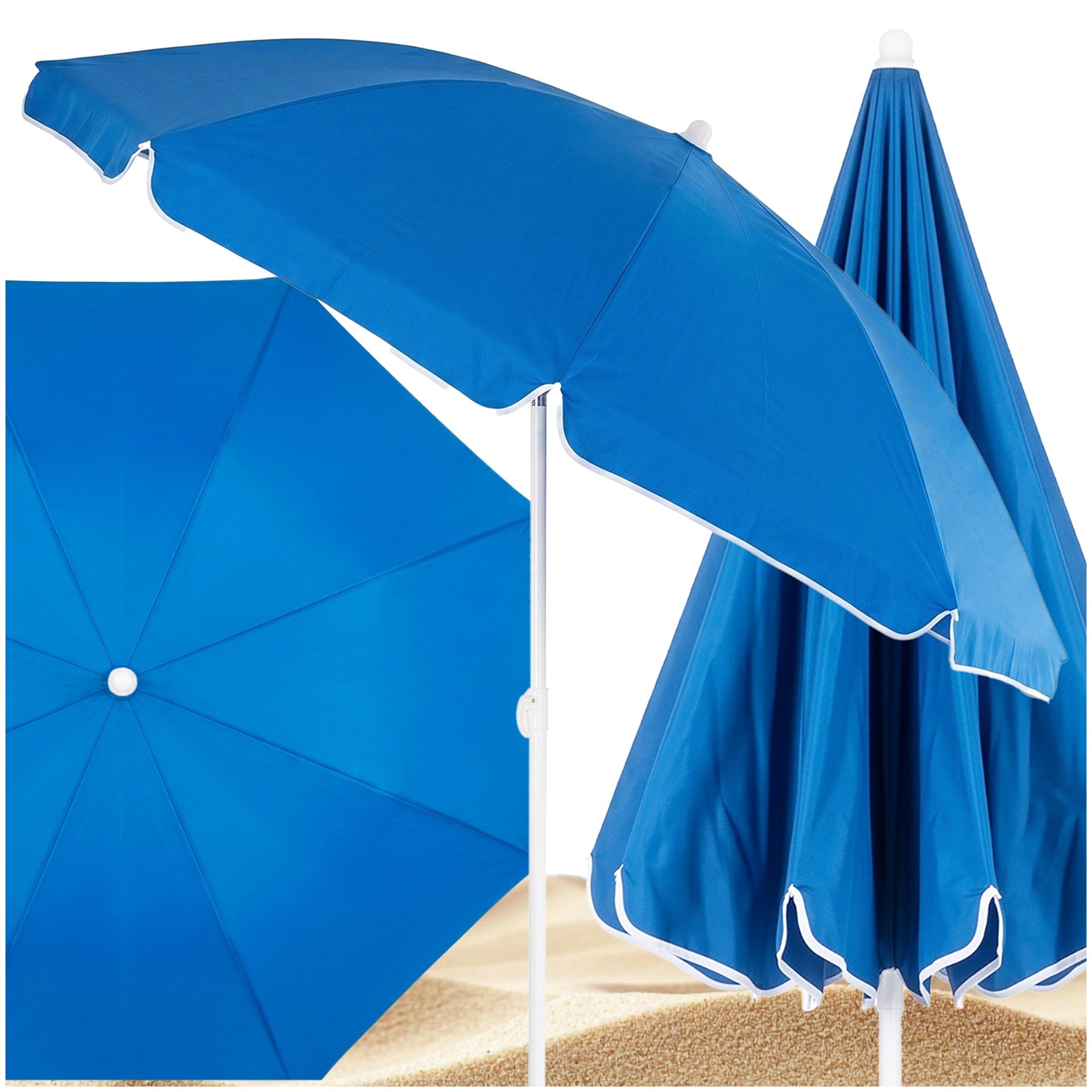 BEACH UMBRELLA GARDEN BEACH LARGE BROKEN FOLDING 240cm BALCONY STRONG