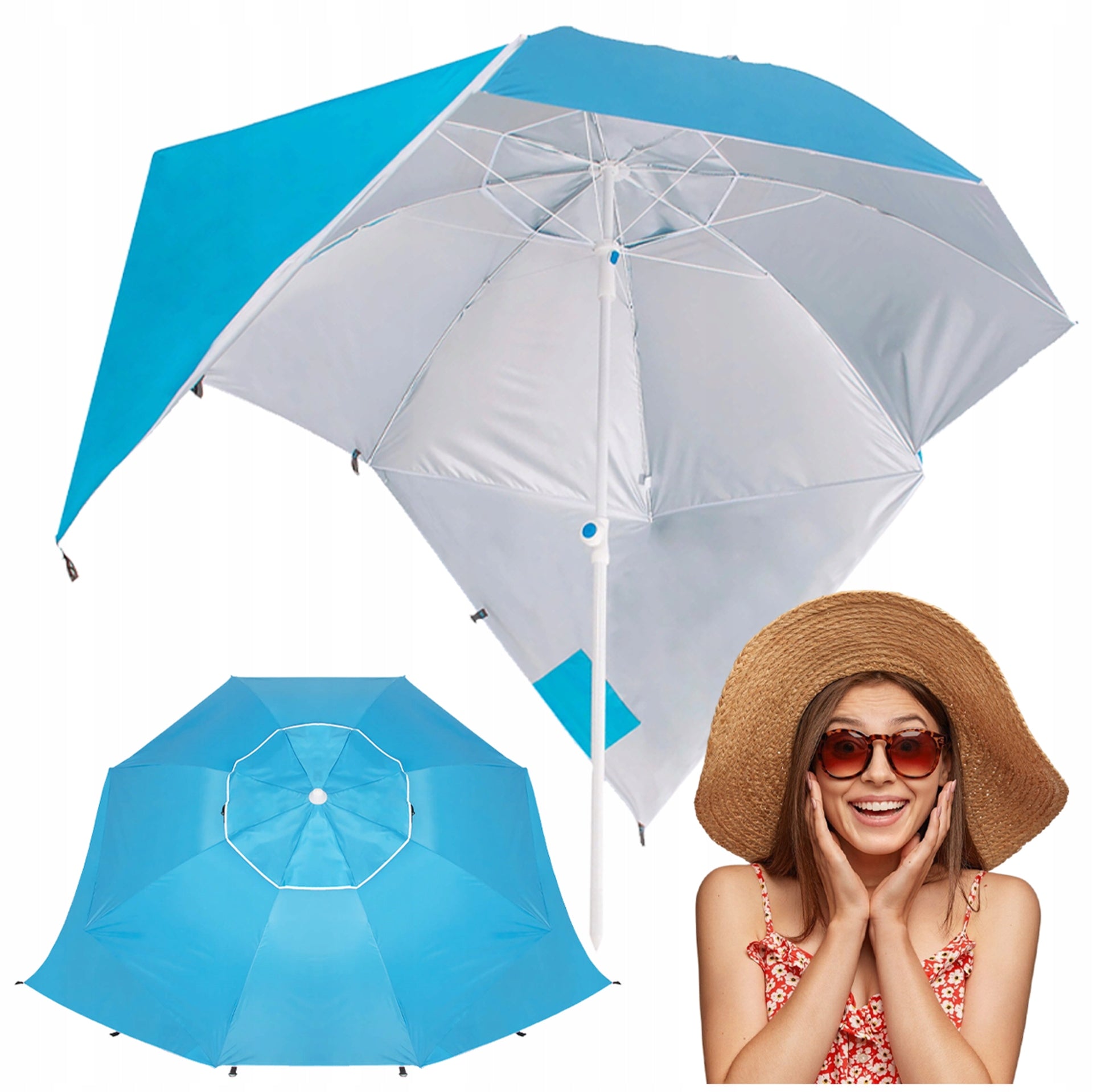 BEACH UMBRELLA GARDEN TENT FOLDING STRONG SUN SCREEN