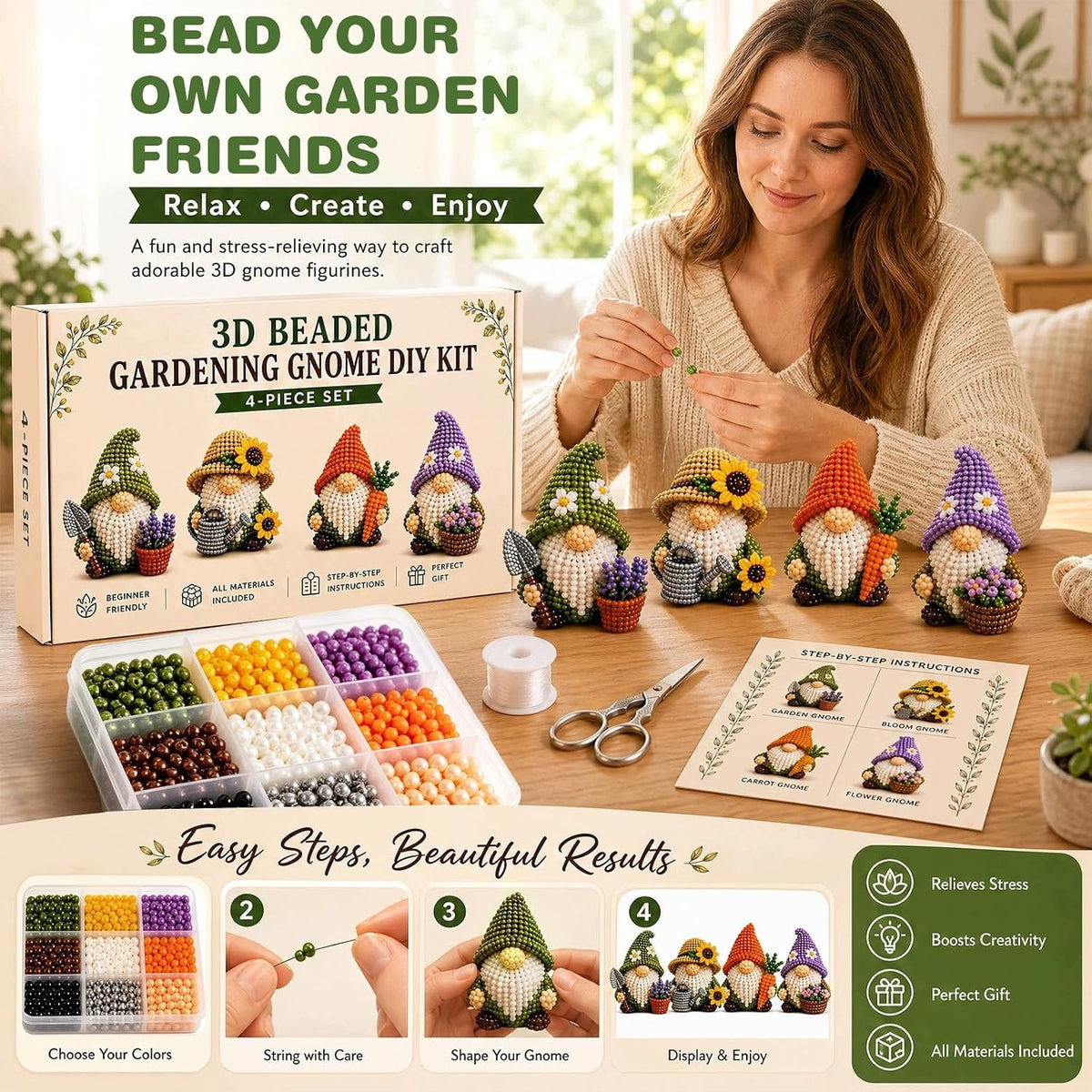 BEADS SET 3D EMBROIDERY LEPRECHAUN FIGURINE DIY CREATIVE INSTRUCTION Manufacturer code 5908182520369