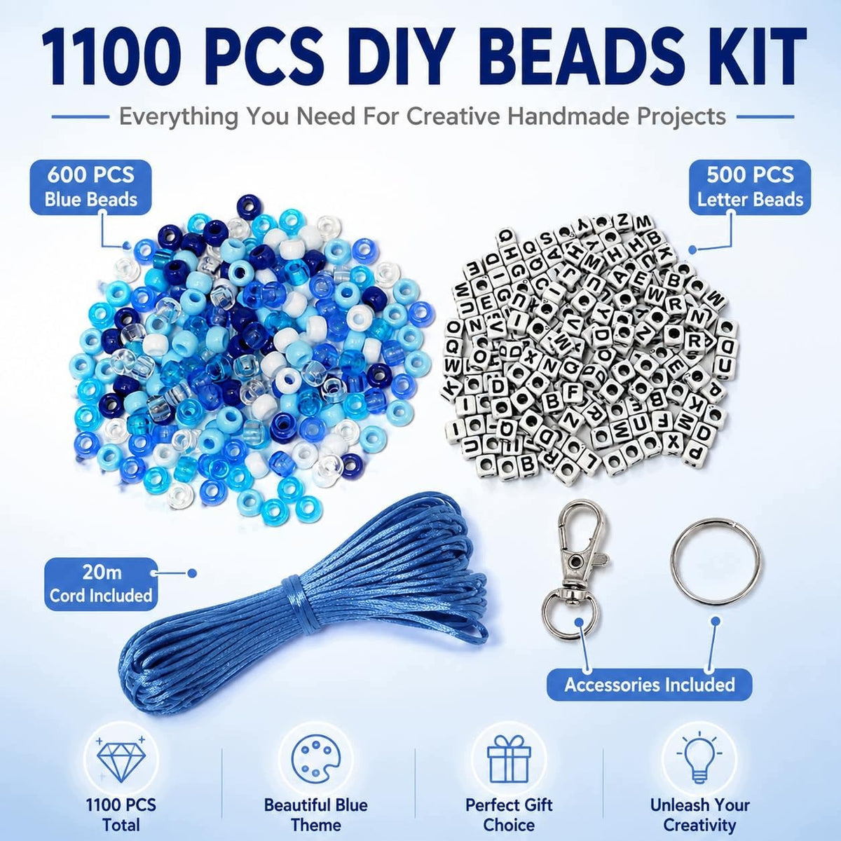 BEADS SET DIY 1131 PIECES ACRYLIC KEYCHAINS TO CREATE Manufacturer code 5908107768265