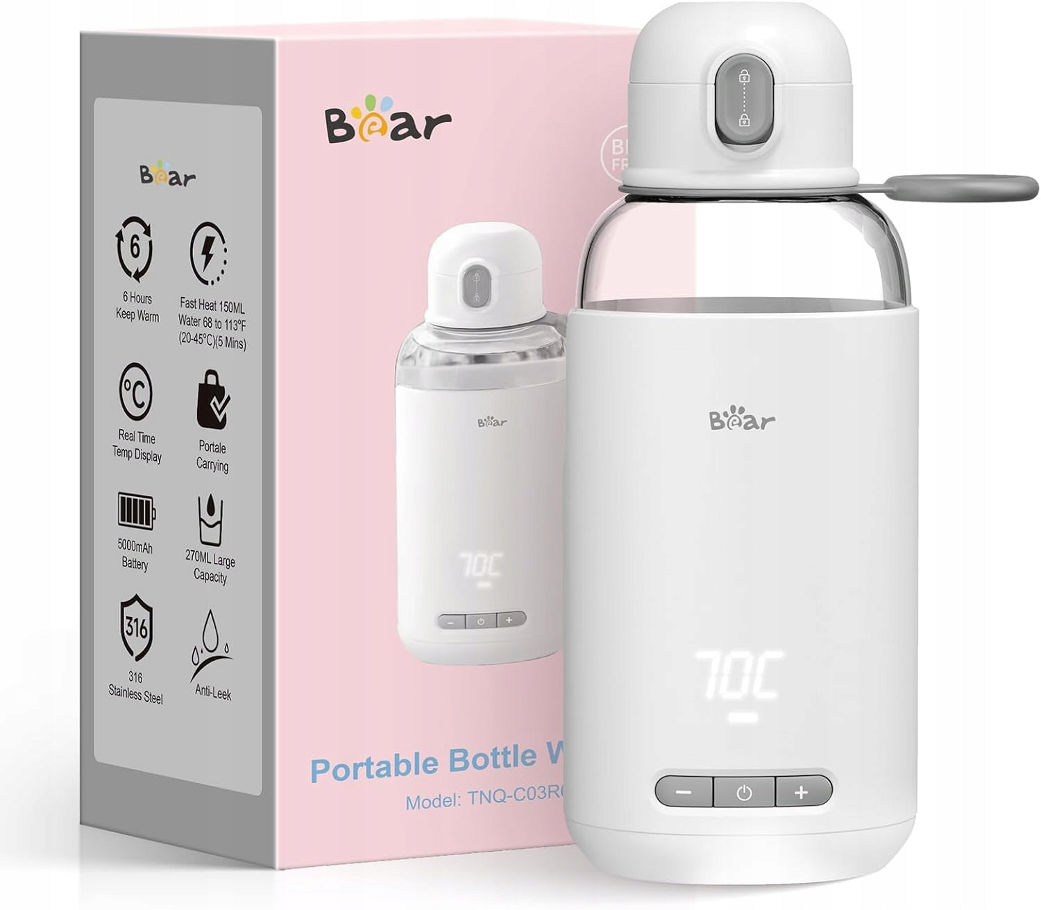 BEAR KETTLE HEATER 270ml USB PORTABLE FOR BABY WATER MILK