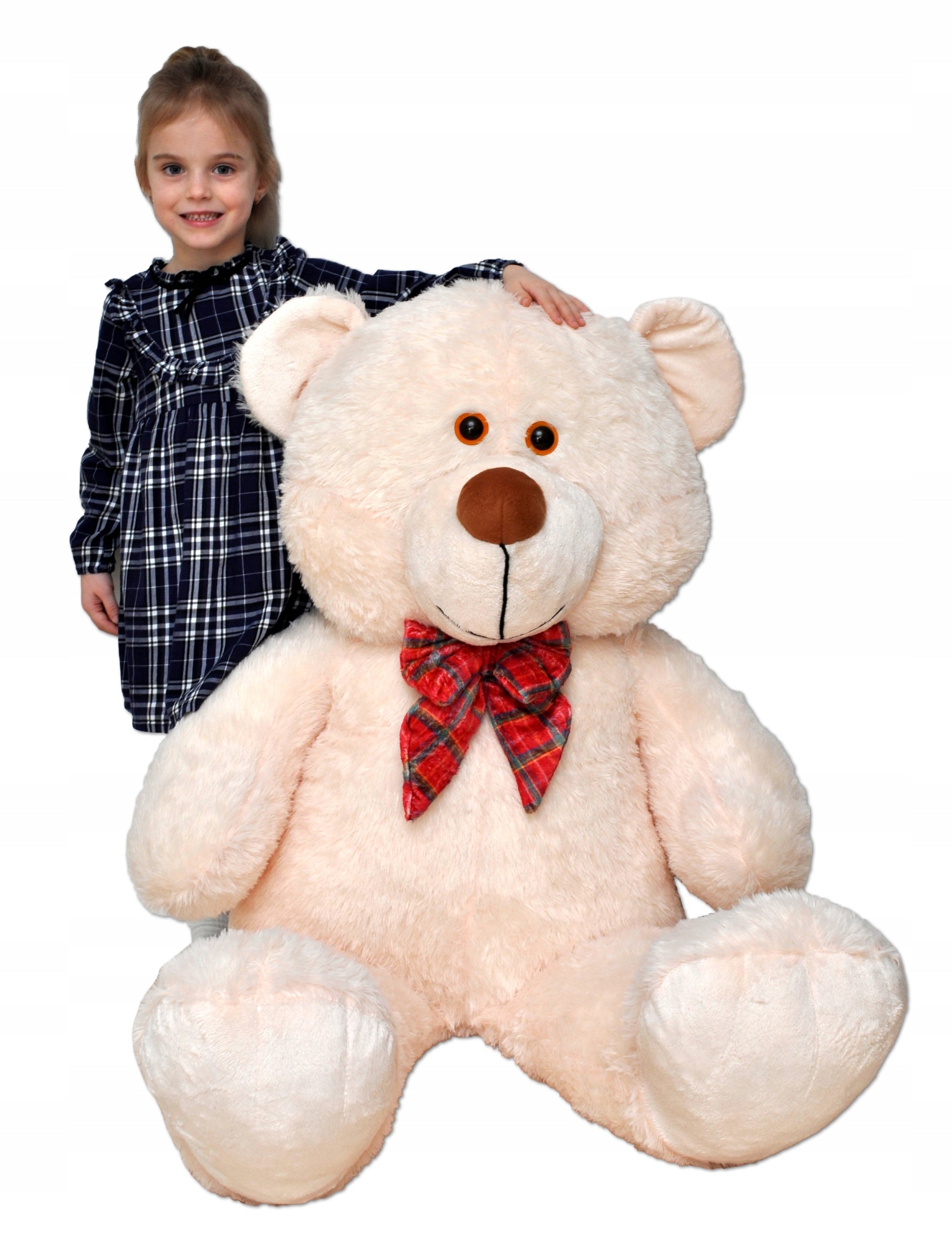 BEAR PLUSH LARGE 140 cm PLUSH TOY CUDDLY GIFT FOR CHILDREN Color beige