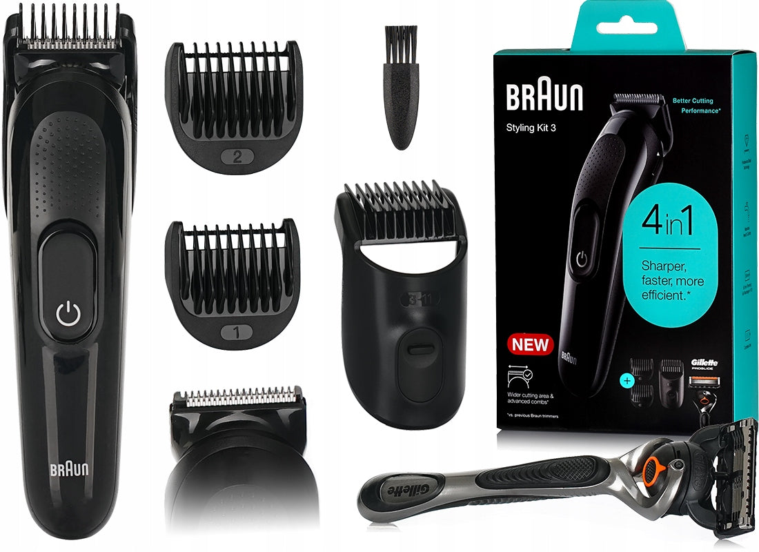 BEARD HAIR CLIMER BRAUN SK33004in1 Gillette Proglide GERMANY Brand Braun