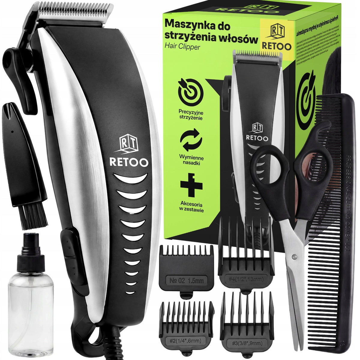 BEARD HAIR CLIPPER SHAVER TRIMMER 4 ATTACHMENTS SET 4IN1