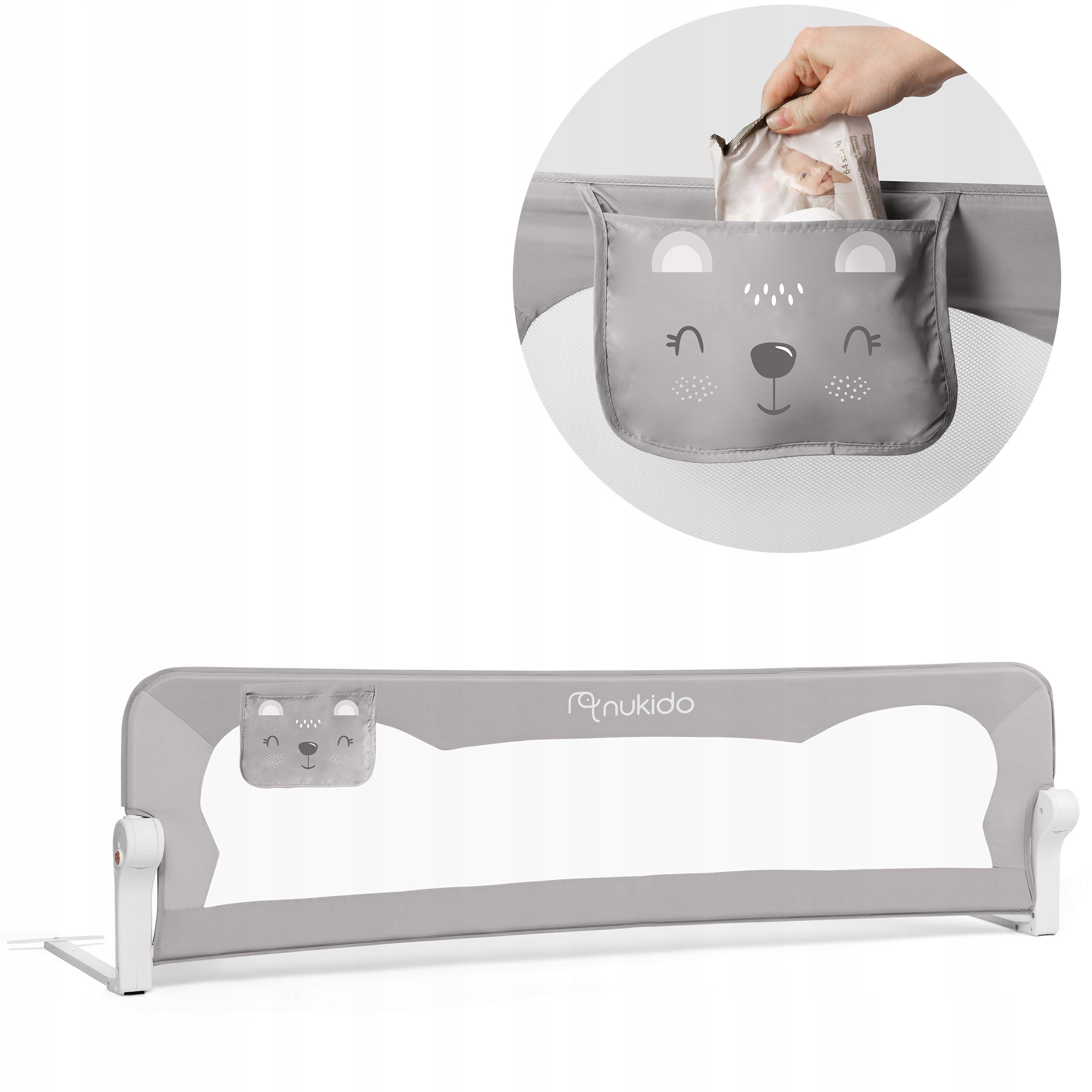 BED BARRIER 180cm PROTECTIVE FOLDING GATE SAFETY LOCK