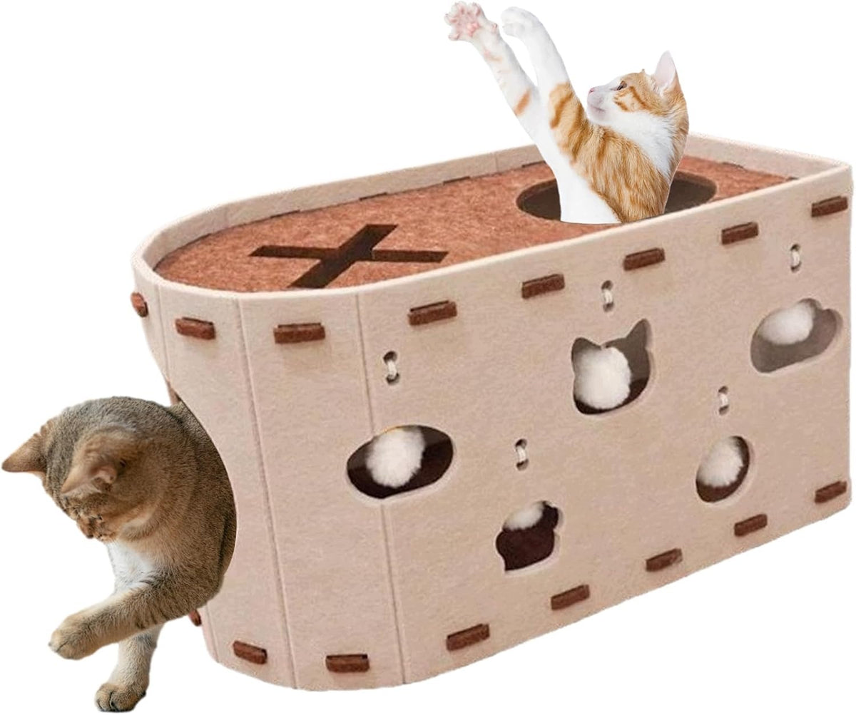 BED FELT CAT NEST CONSTRUCTION DOUBLE LAYER BEIGE 52*30*30CM Packaging status original
