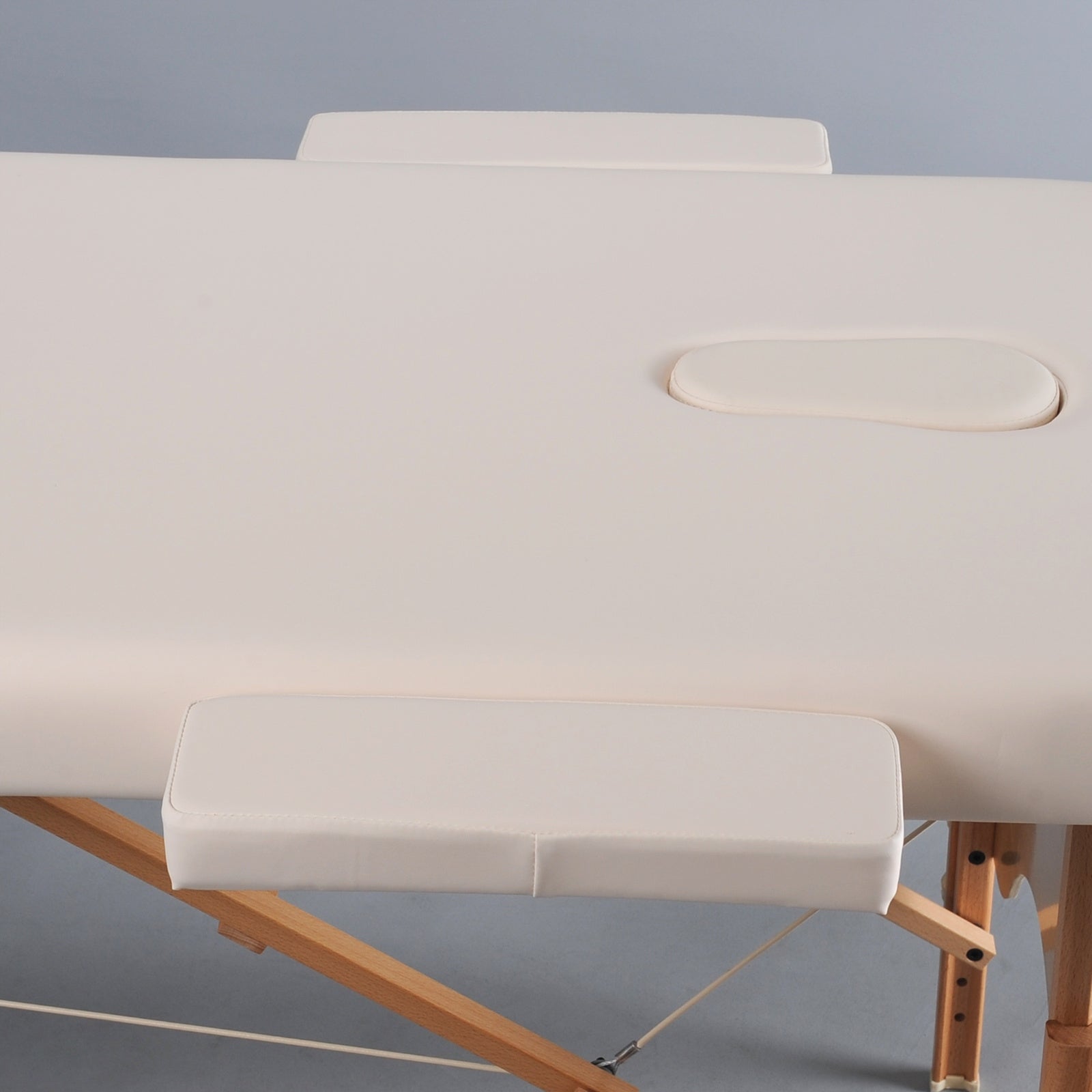 BED MASSAGE TABLE FOLDING WOOD 3 SEGMENTS EDEN 64 CM ADJUSTMENT BEIGE Brand Aveno Life