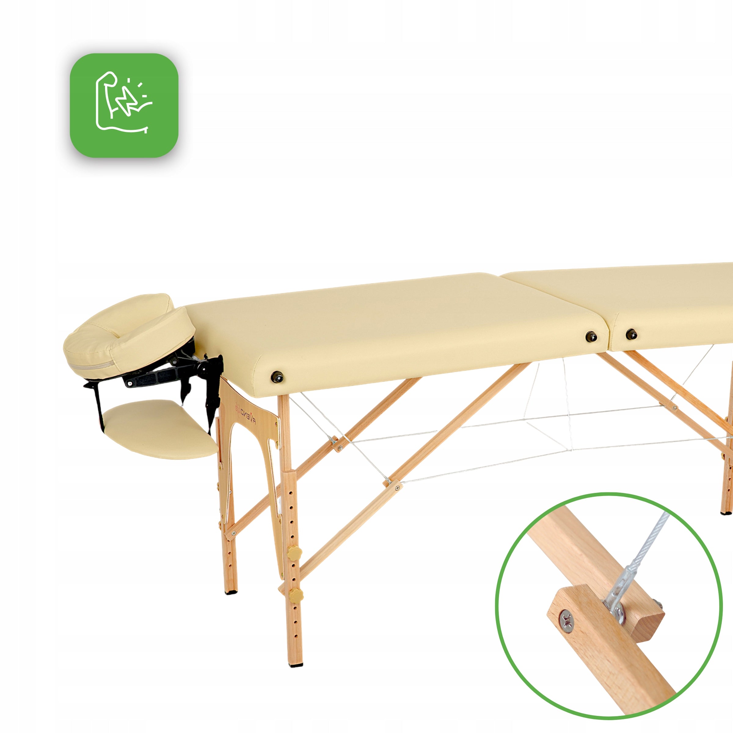 BED MASSAGE TABLE SONIA FOLDING PORTABLE COVER HABYS LIGHT 11 KG Frame material wood