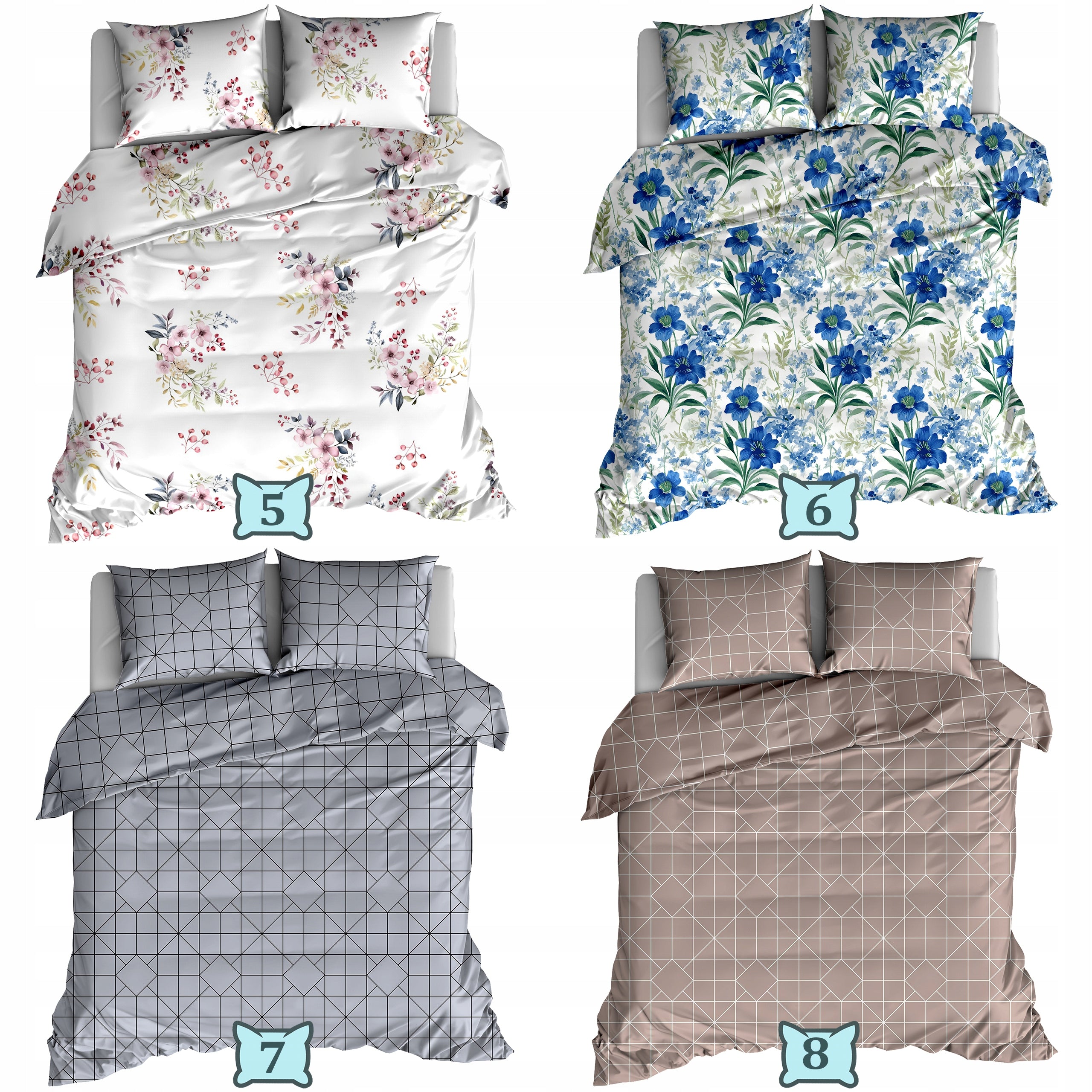 BEDDING 200x200 + 2x70x80 COTTON 100% MANY DESIGNS Made in Poland Brand no brand