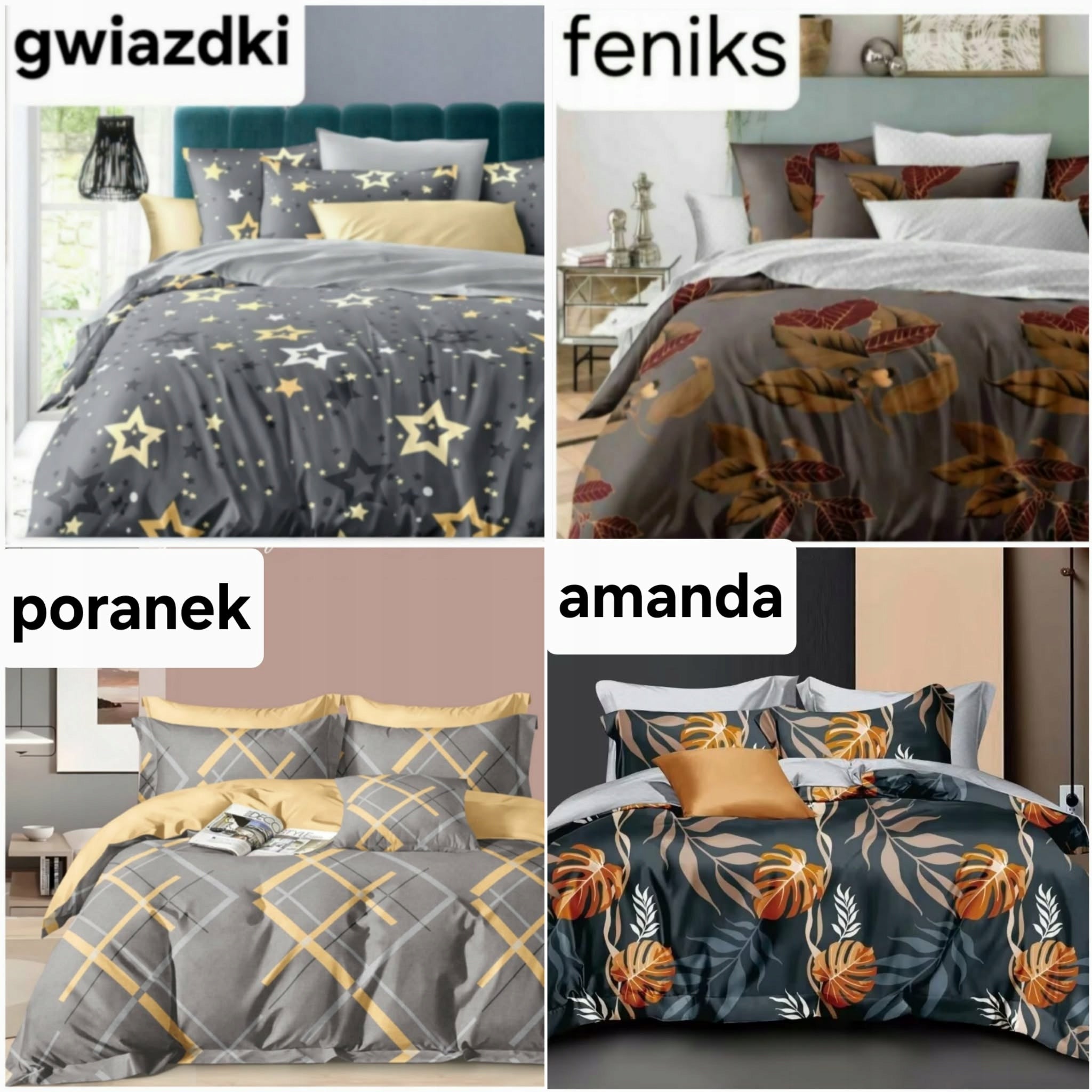 BEDDING 200x220 + 2 PILLOWCASES + SHEET PATTERNS bedding set 4 pcs. Brand no brand
