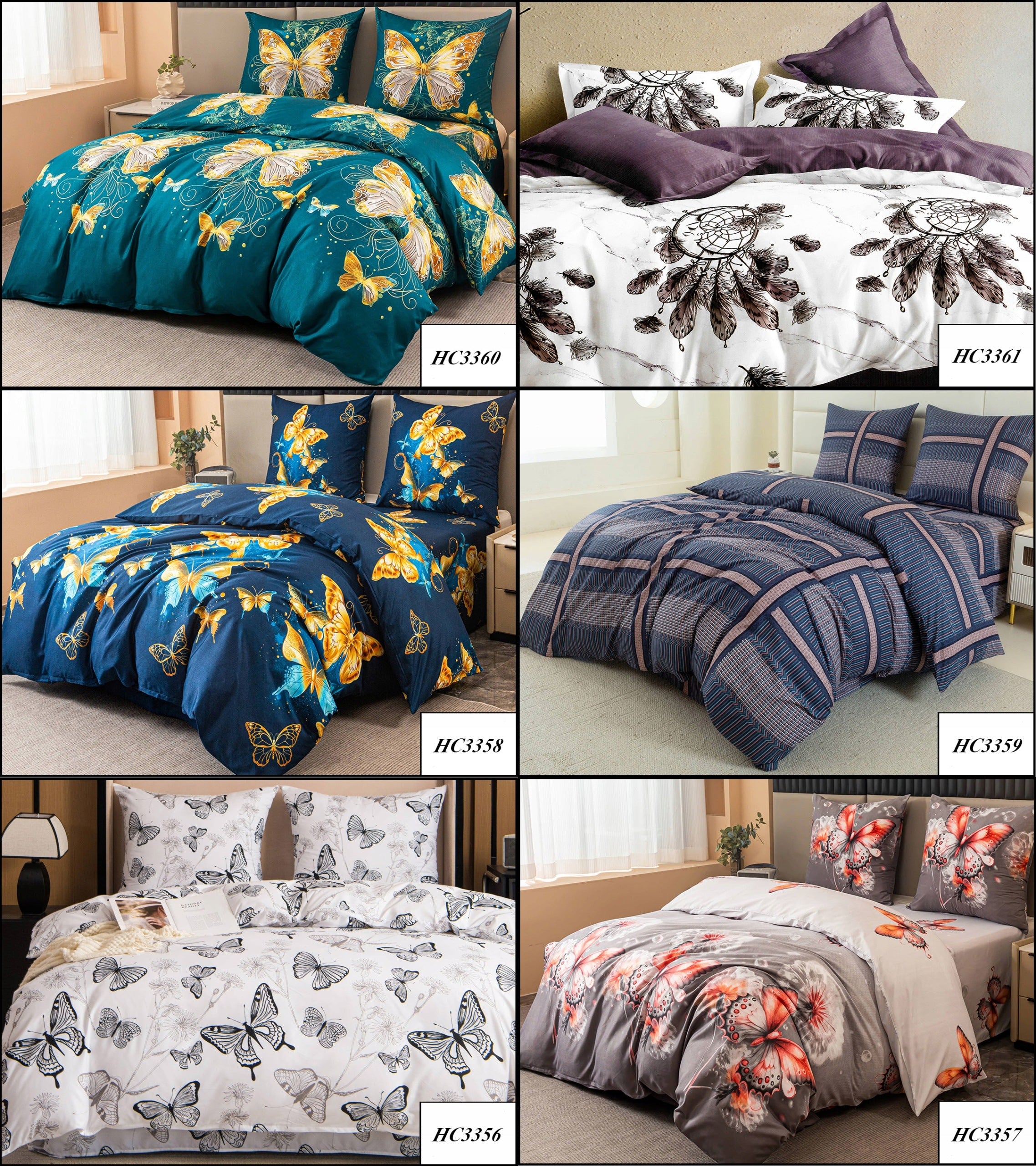 BEDDING COTTON SATIN 200x200 2 PILLOWCASES AUTUMN SET OF MANY PATTERNS Length of comforter cover 200 cm