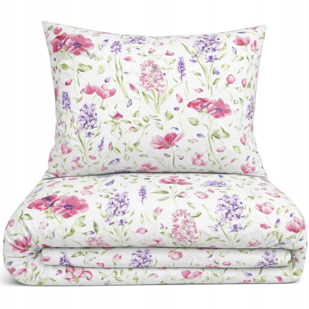 BEDDING SET 160x200 COTTON 100% THICK 3 PIECES Poland PREMIUM FLOWERS