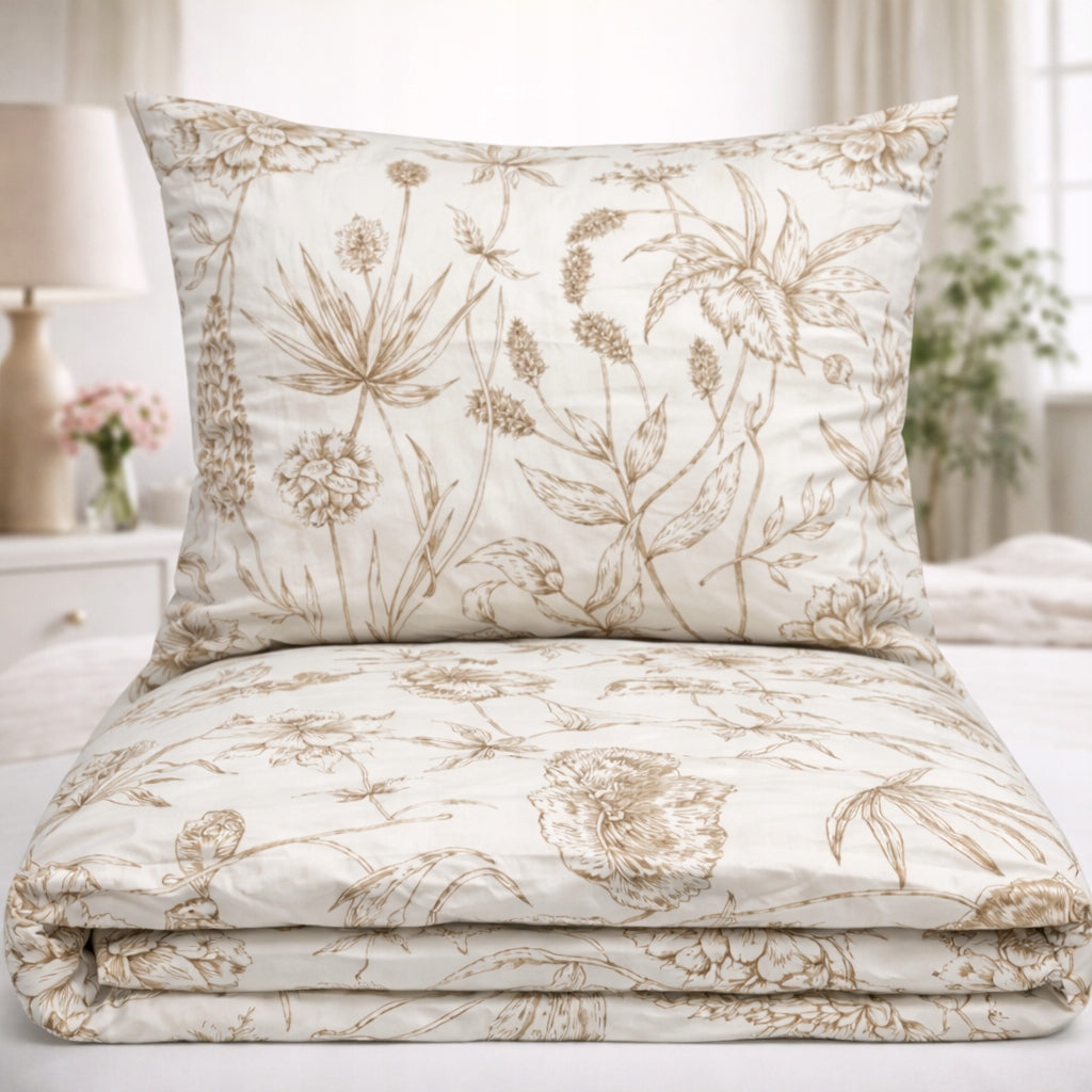 BEDDING SET 200x220 COTTON 100% THICK 3 PIECES Poland PREMIUM FLOWERS Packaging status original