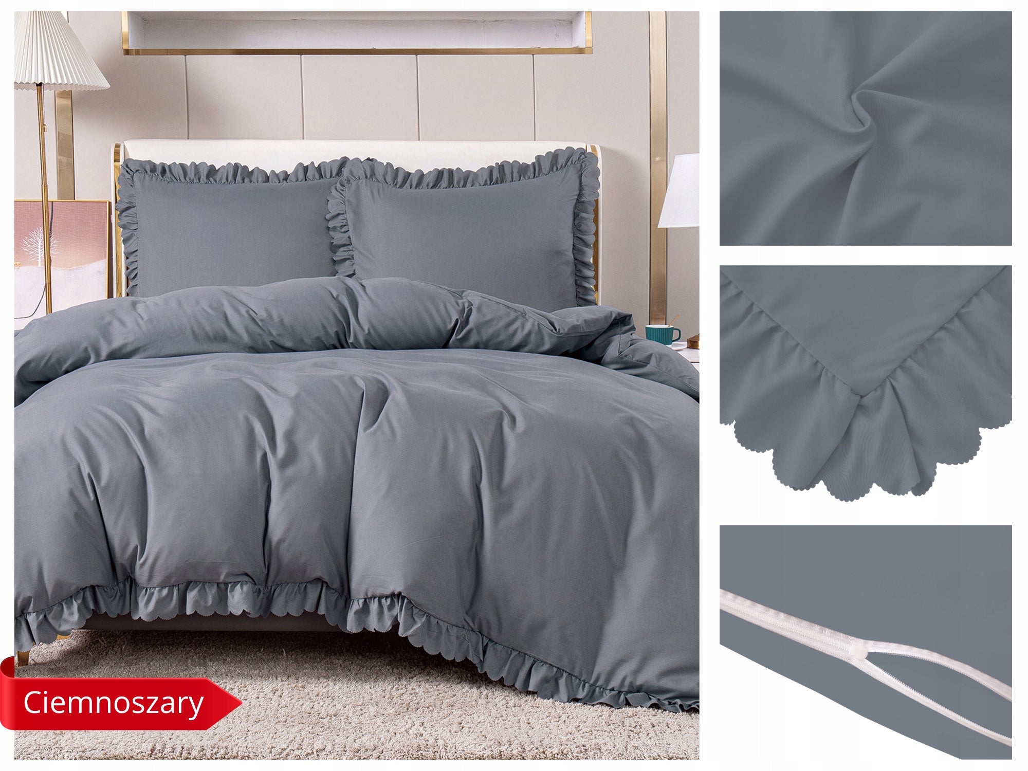 BEDDING WITH FRILL 160x200 +2 PILLOWCASES BEDDING SET WITH FRILL Brand Cotton world