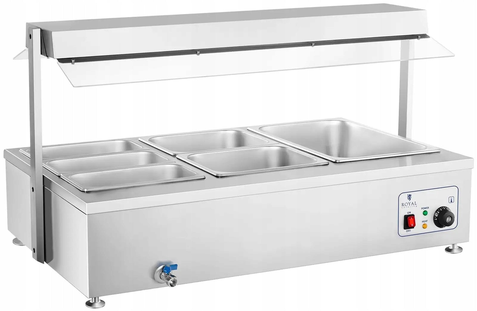 BEMAR WITH DRAIN TAP 6XGN ROYAL CATERING RCBM-6WA 10010381 Brand Royal Catering