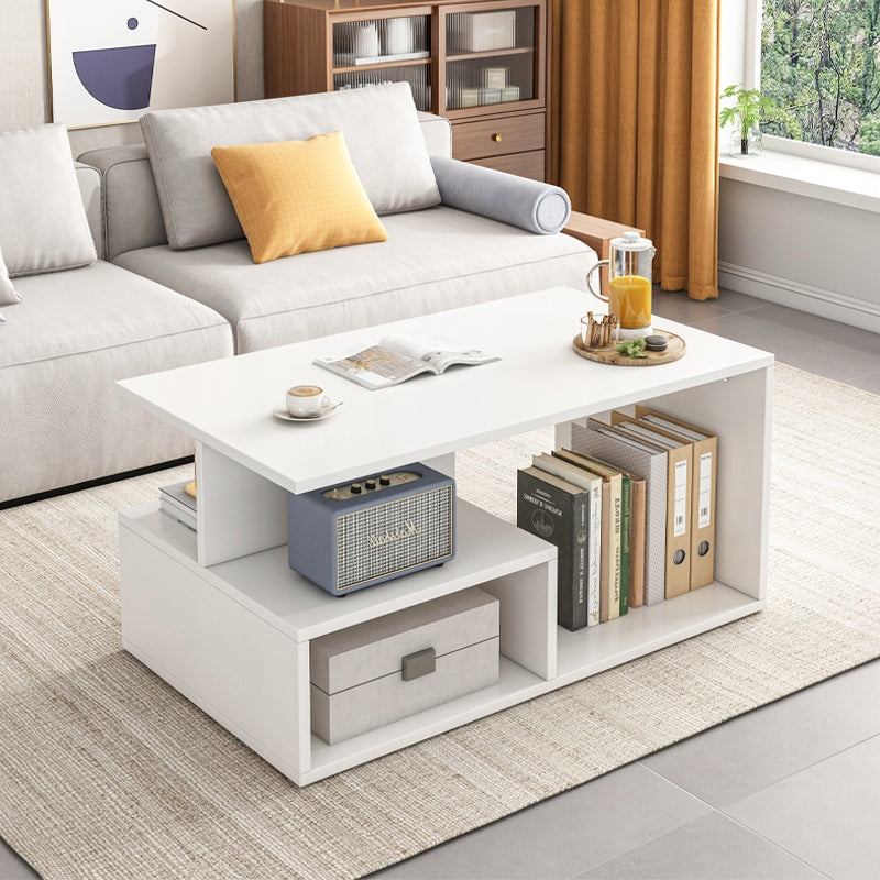 BENCH COFFEE TABLE WHITE MODERN WITH SHELF LIVING ROOM LOFT LARGE 90 CM Packaging status original