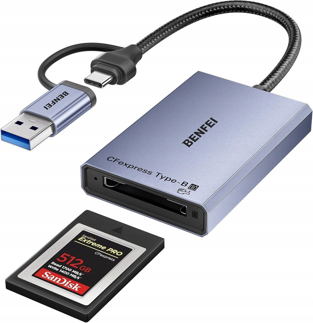 BENFEI CFexpress Type B memory card reader with USB 3.2 (Gen 2) 10Gbps