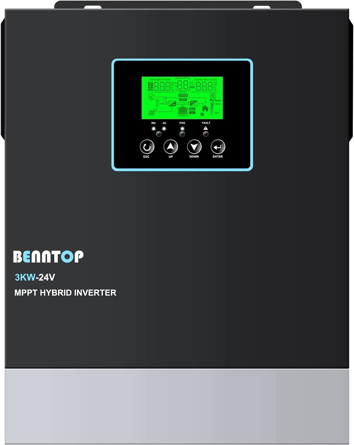 BENNTOP Converter 3000W 24V 230V Pure Sinus MPPT 80A 400V