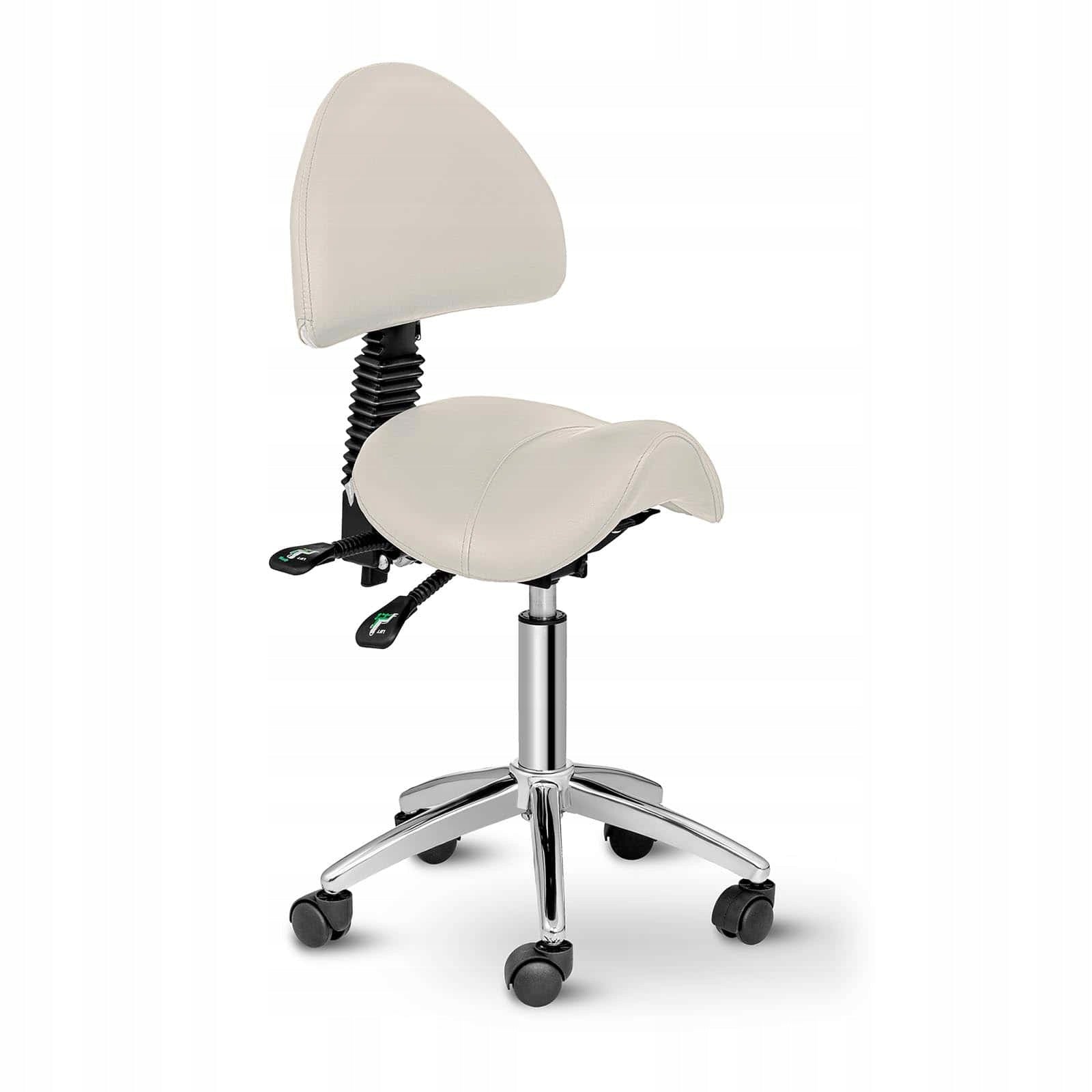 BERLIN Adjustable Saddle Cosmetic Chair with Swivel Backrest - Beige Brand Physa