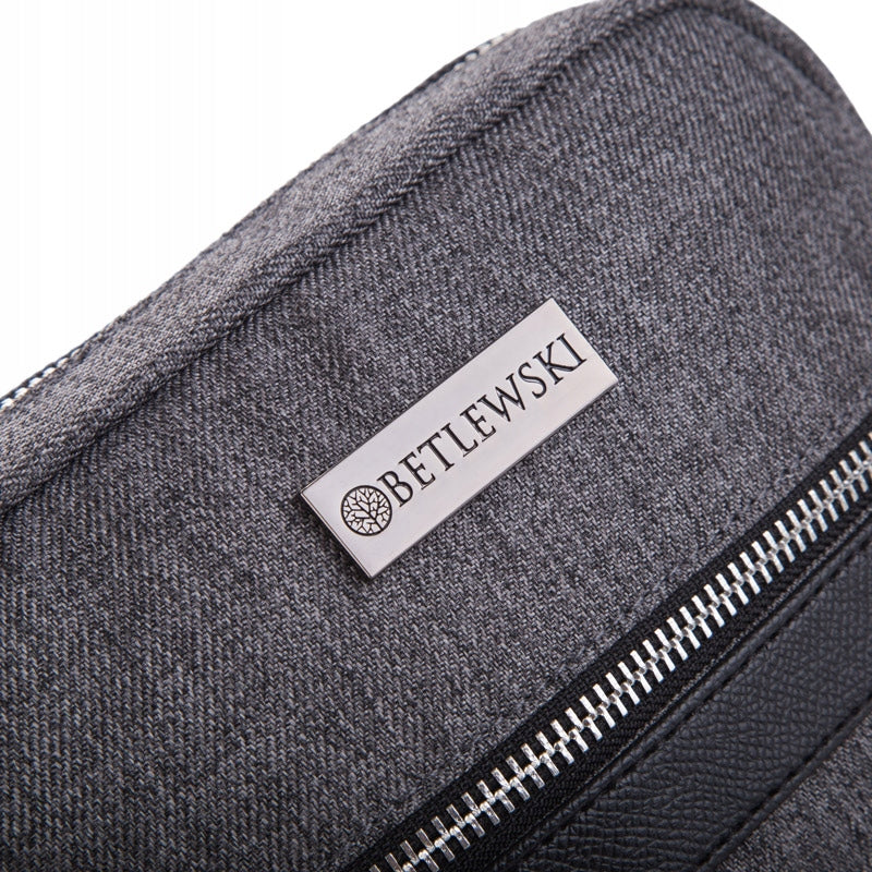 BETLEWSKI bag men's shoulder small sports pouch zippers pocket grey Brand Betlewski
