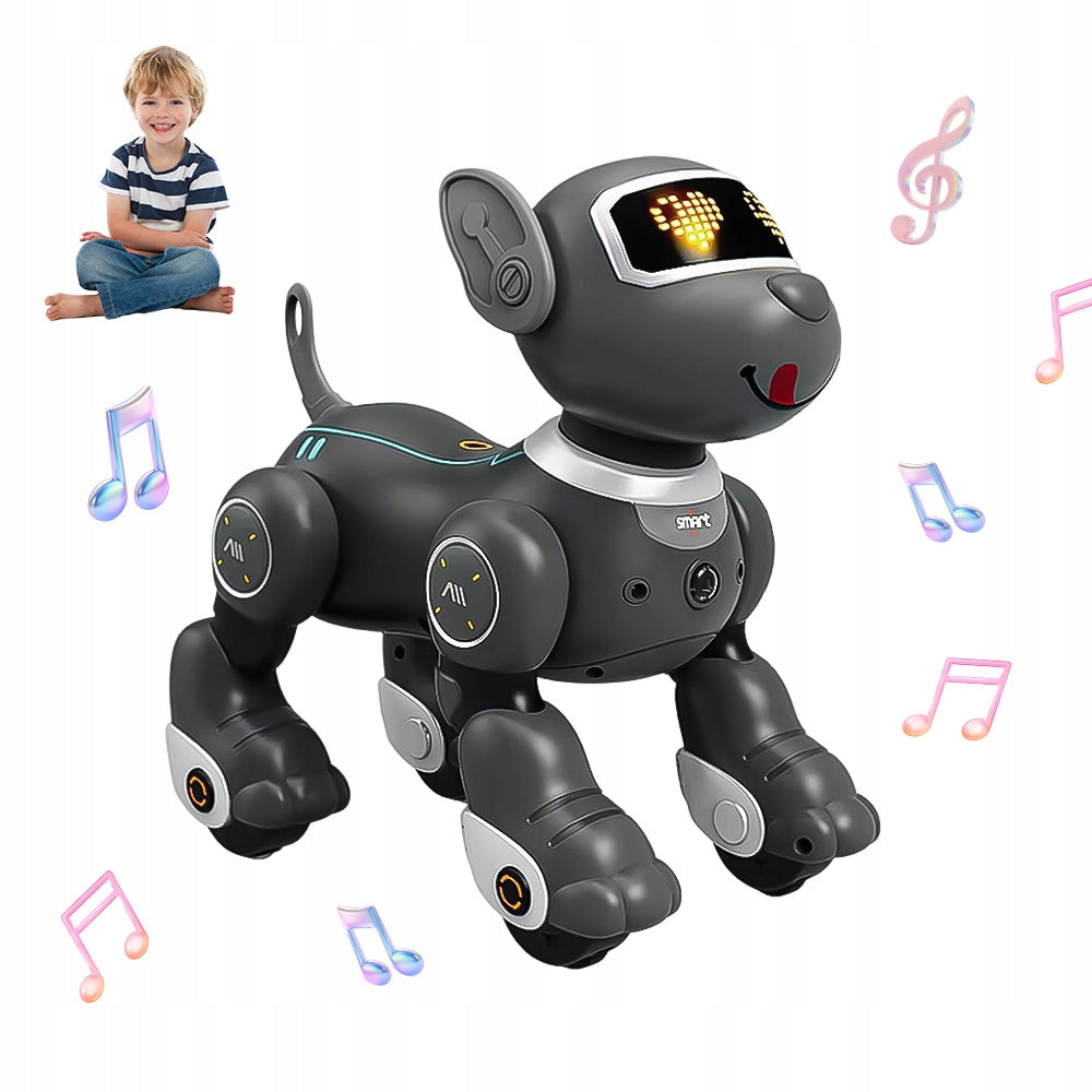 BG1536 Smart Robot Dog Remote Control Gesture Follow Me Toy Grey Brand no brand