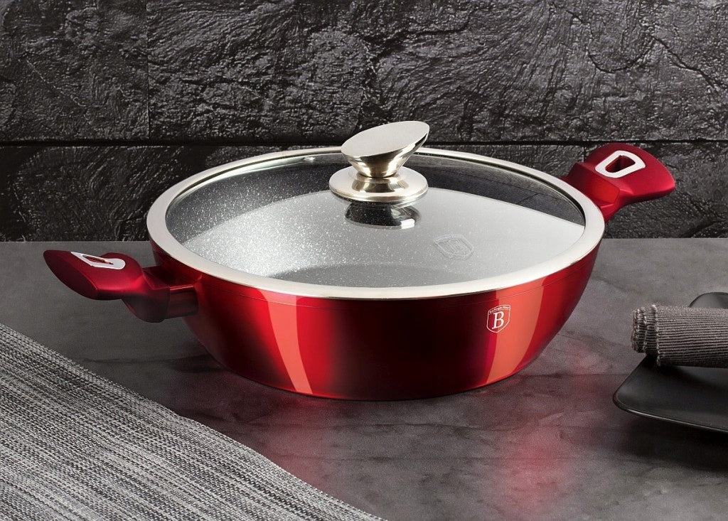 BH-1264N - Granite pot low 32 cm 4.9 l Berlinger Haus Burgundy Line Packaging status original