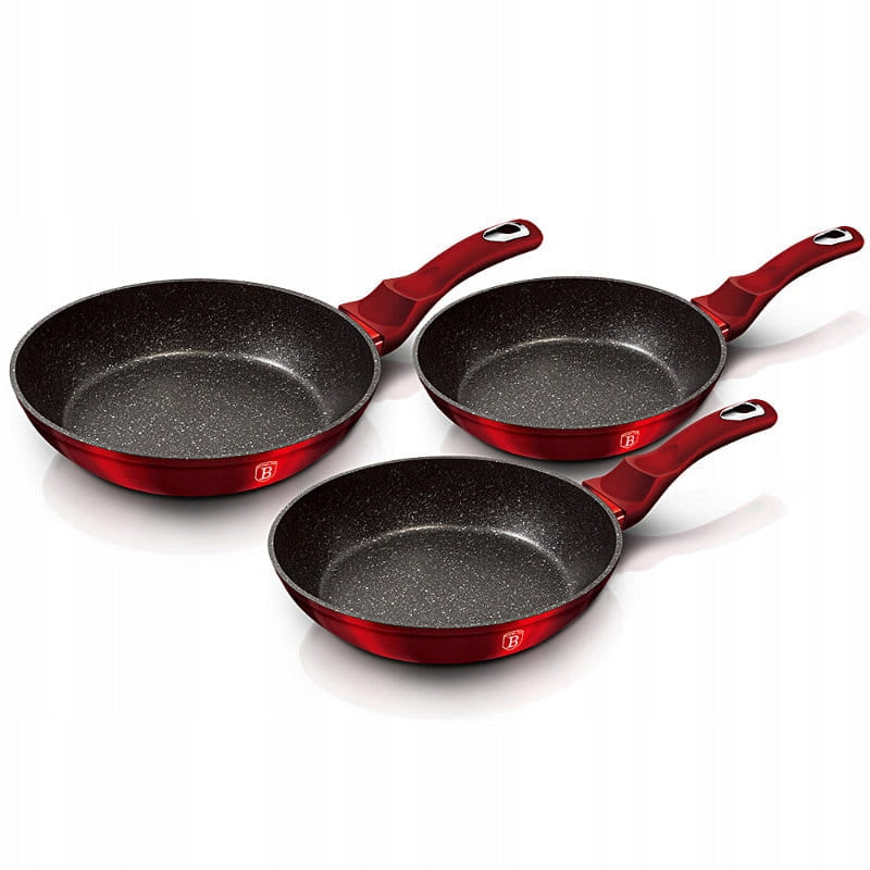 BH-1288NF - Set of granite pans 3 el. Berlinger Haus Burgundy Line Packaging status original