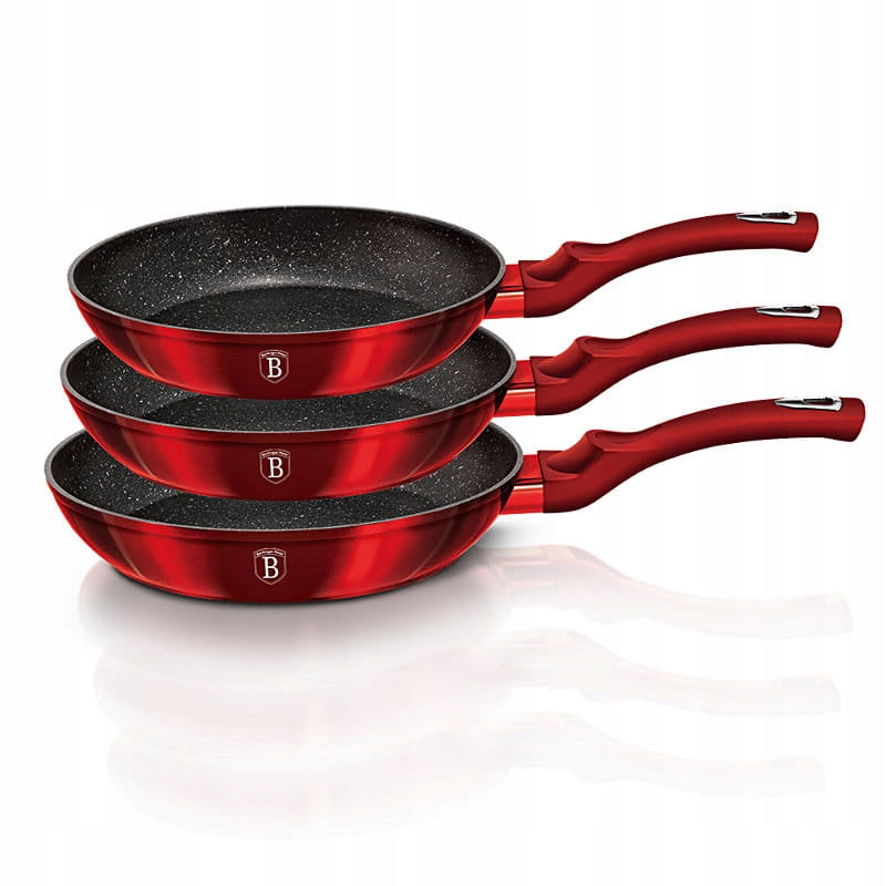 BH-1288NF - Set of granite pans 3 el. Berlinger Haus Burgundy Line