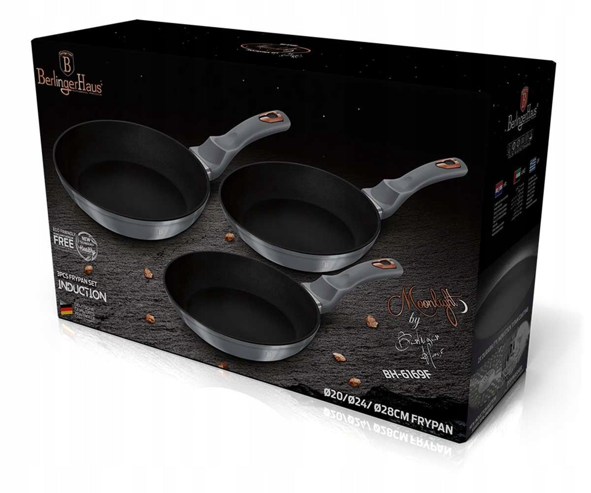 BH-6169F - Titanium Pan Set 3 el. Berlinger Haus Moonlight Edition Packaging status original