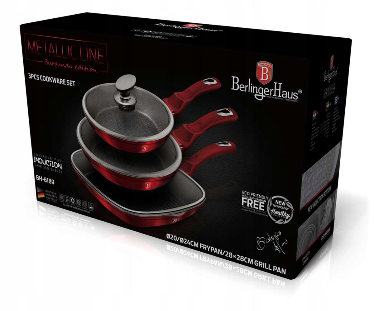 BH-6189 - Set of granite pans 6 el. BERLINGER HAUS BURGUNDY induction Manufacturer code 5999108413629