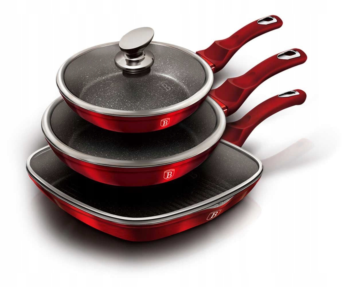 BH-6189 - Set of granite pans 6 el. BERLINGER HAUS BURGUNDY induction