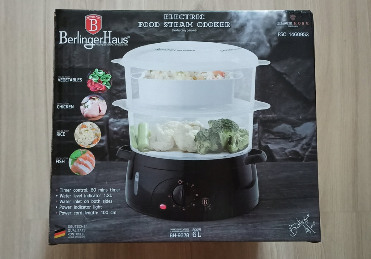 BH-9378 - Steamer Pot 6L 800W Berlinger Haus Black Rose Collection Brand no brand