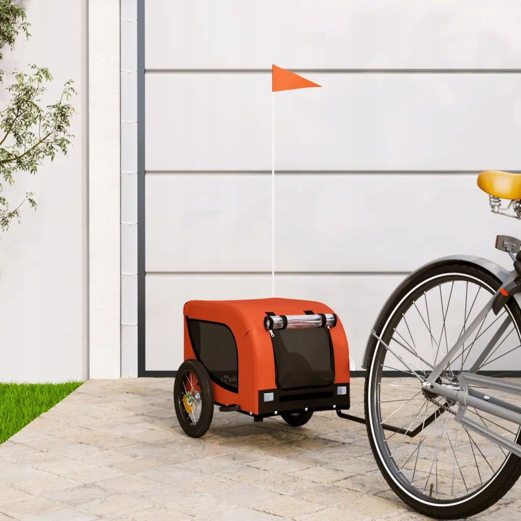 BICYCLE TRAILER FOR ANIMALS DOG CAT ORANGE-BLACK Packaging status original