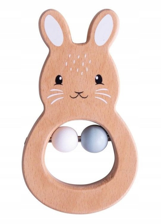 BIGJIGS Rabbit Wooden Rattle Bunny 32007