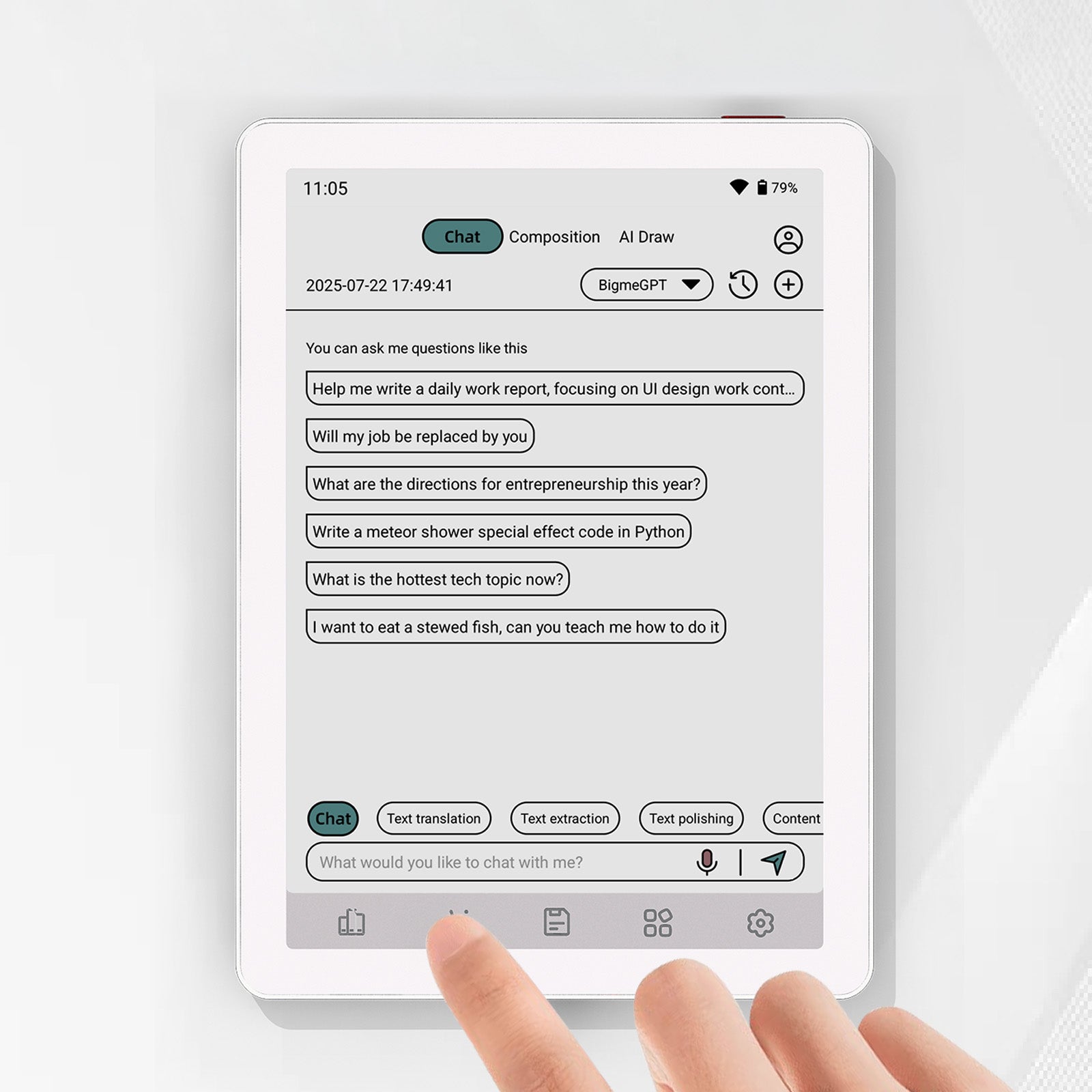 BIGME B6 E-book reader notebook 4/64 GB 6” E-ink color backlit touch Manufacturer code 6973555480754